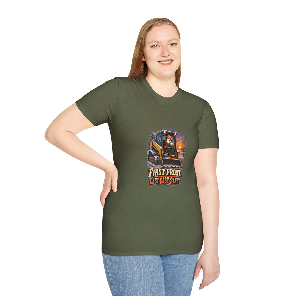 First Frost, Last Easy Start | Equipment Operator T-Shirt product mockup
