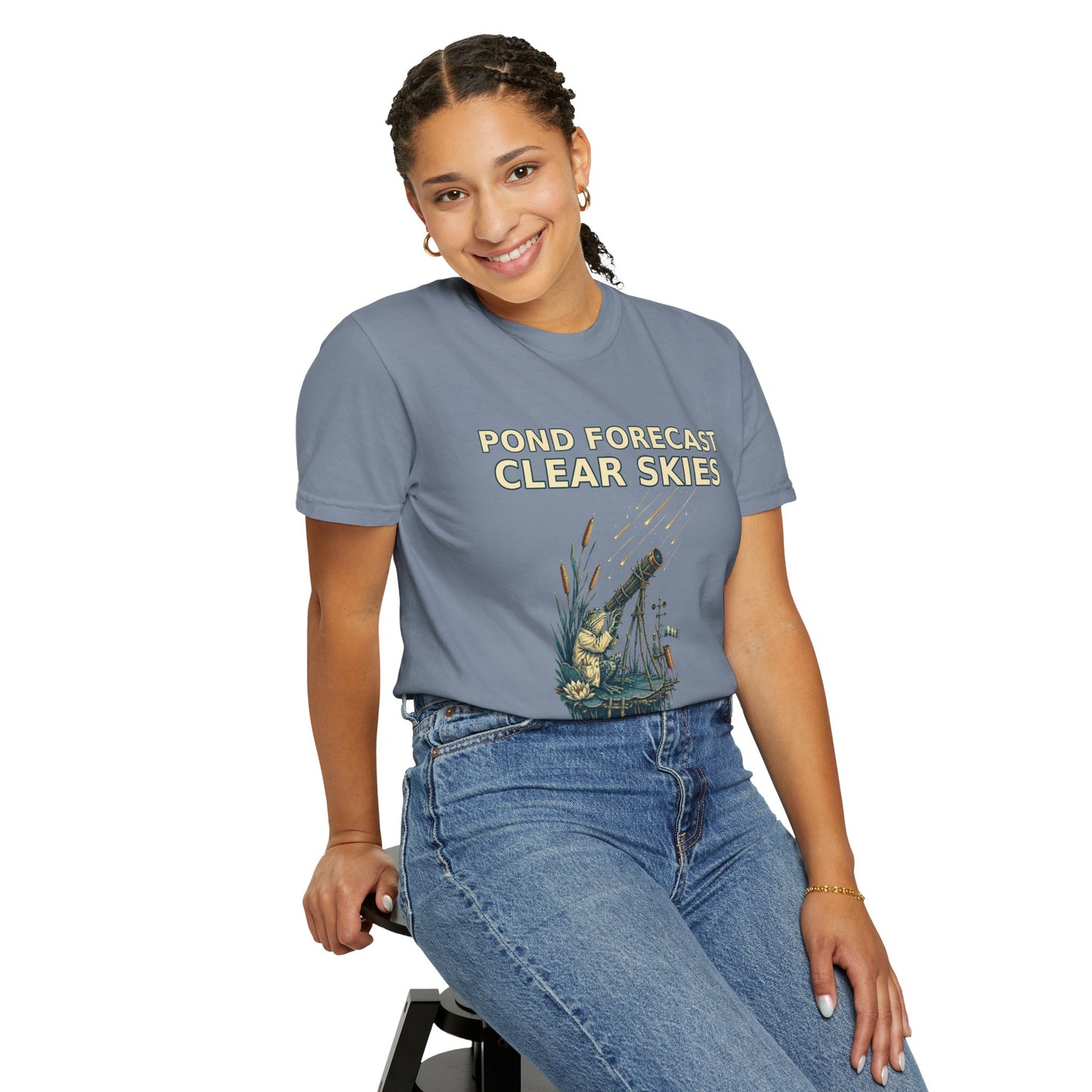 Pond Forecast Clear Skies Frog Shirt product mockup, view 18