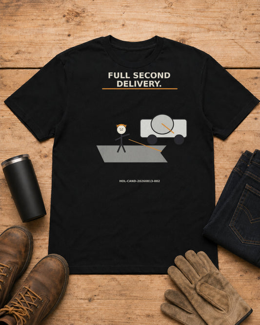 Half a Yard Short. Full Second Delivery. | Concrete T-Shirt in Black workbench flat lay