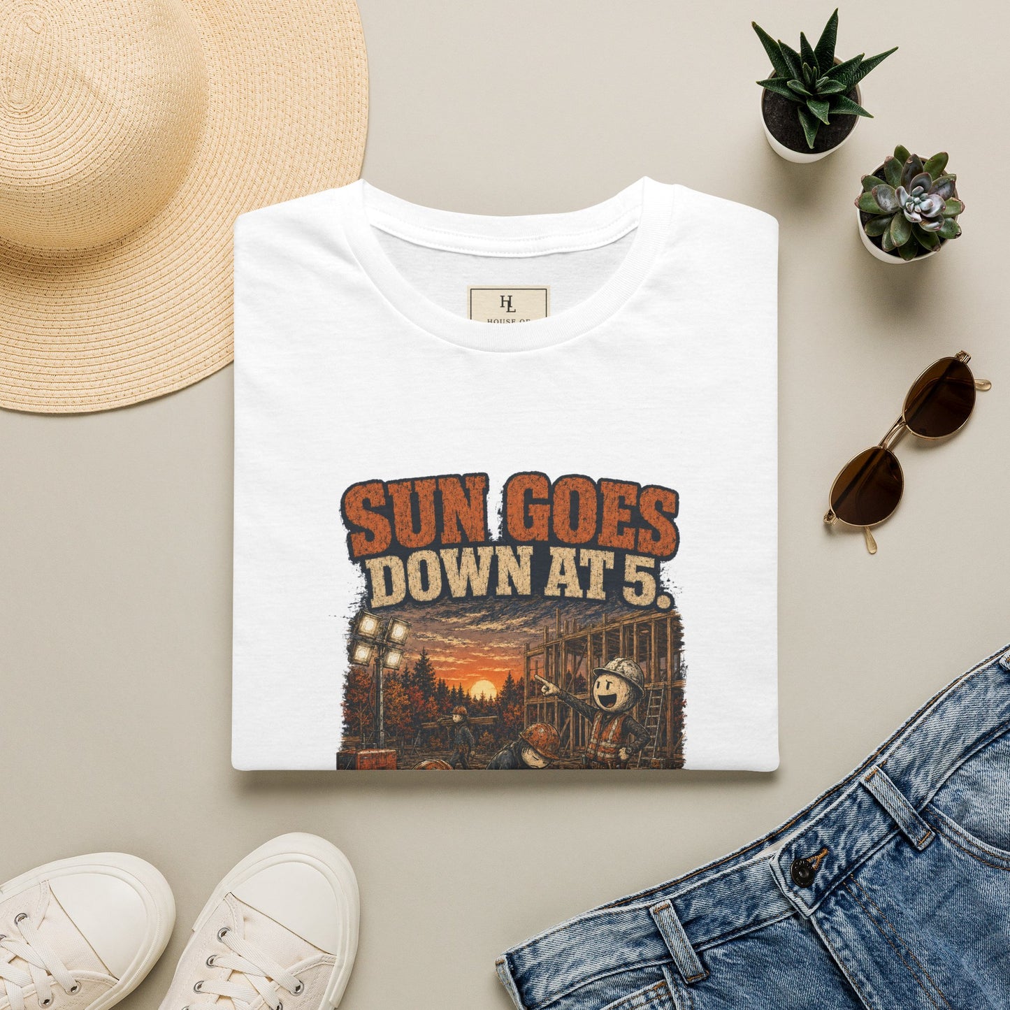 Sun Goes Down at 5. Boss Still Says We Got Time. | Construction T-Shirt