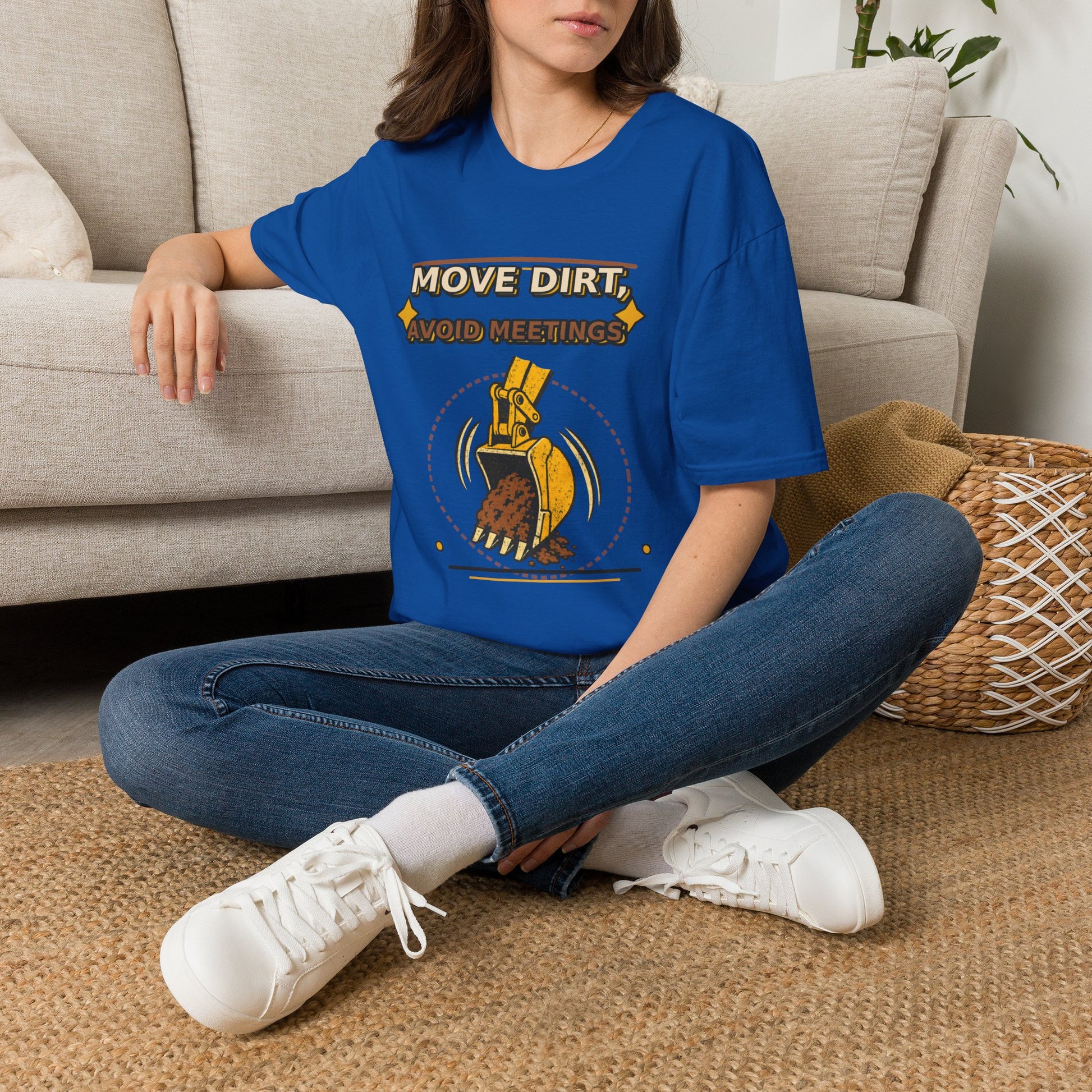 Move Dirt Avoid Meetings Excavator Shirt product mockup, view 19