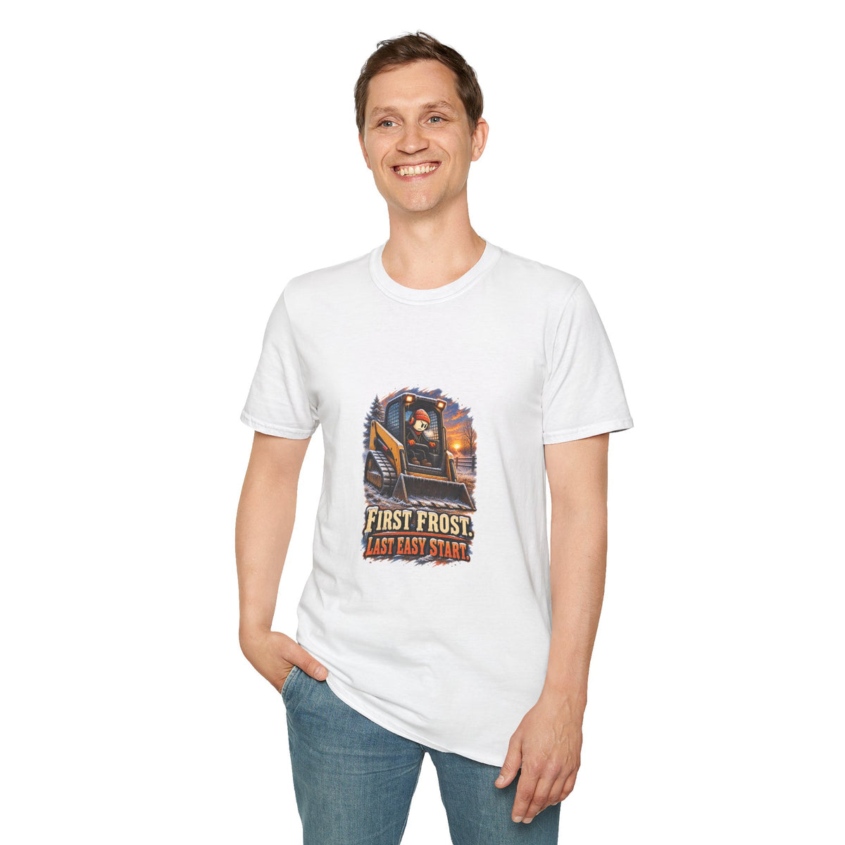 First Frost, Last Easy Start | Equipment Operator T-Shirt product mockup