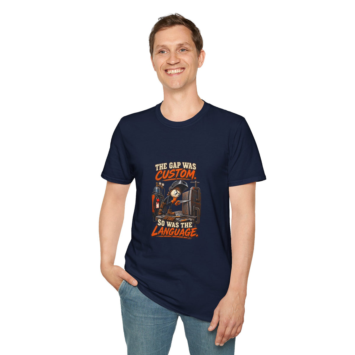 The Gap Was Custom, So Was the Language | Welder T-Shirt product mockup