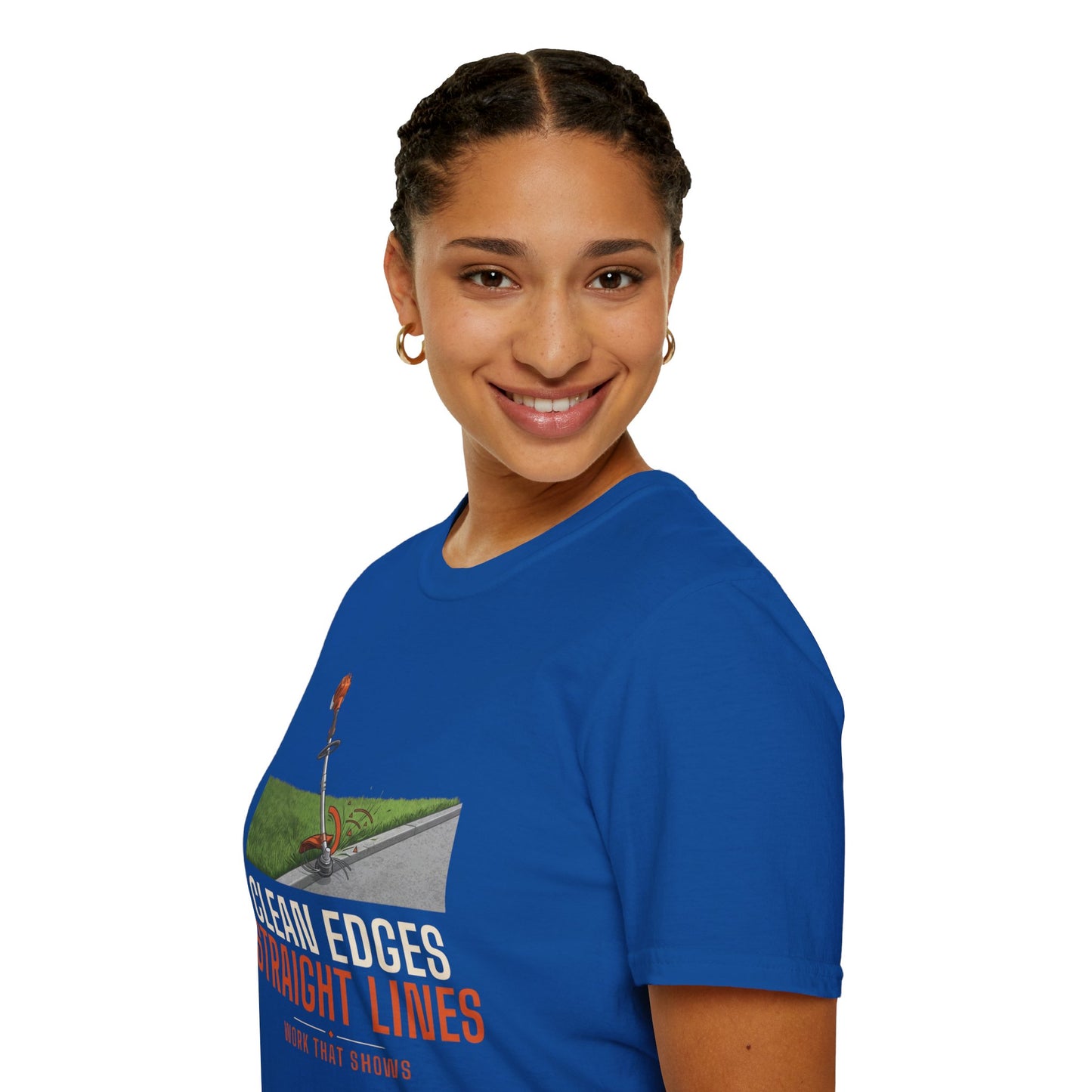 Clean Edges Straight Lines Lawn Care Shirt product mockup, view 19