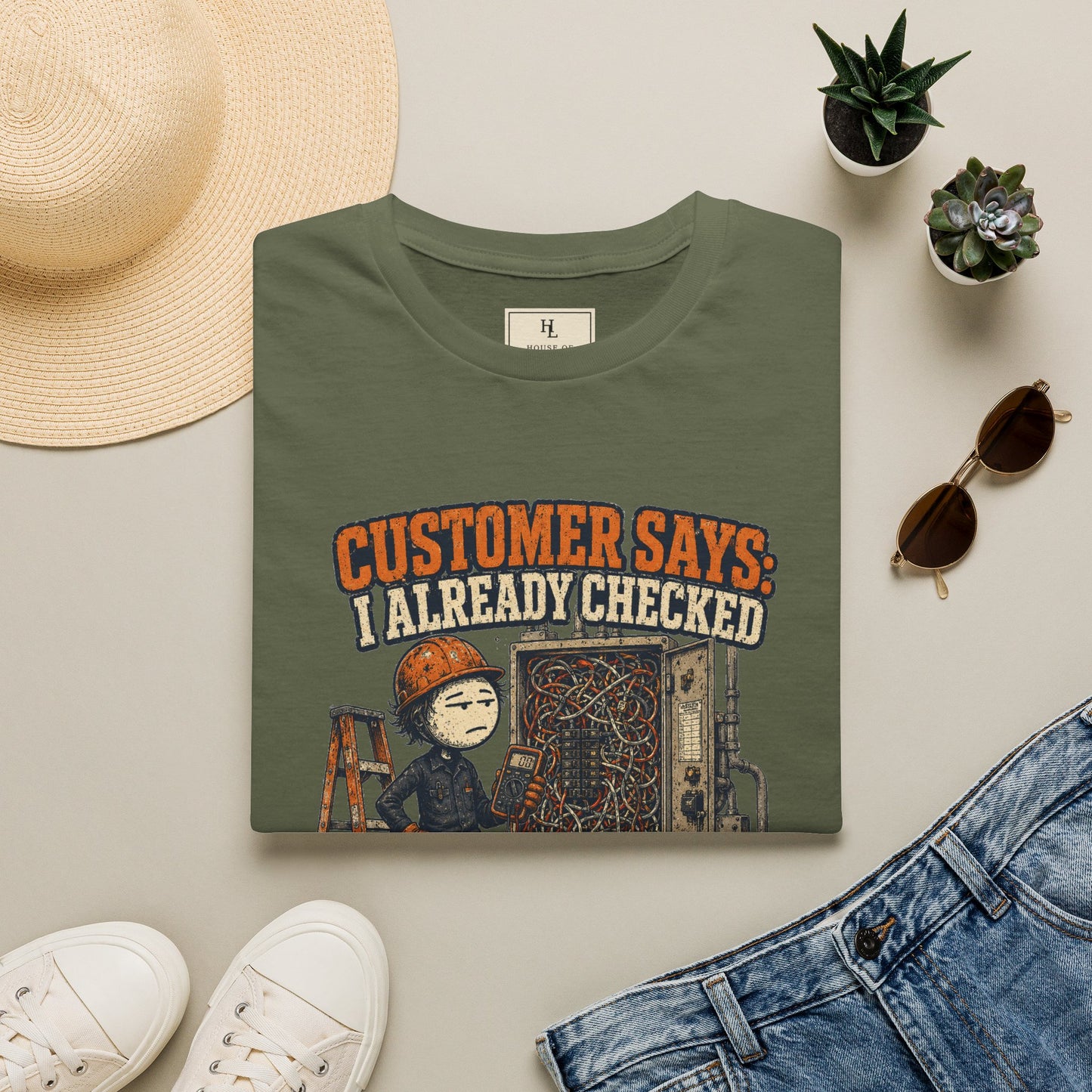 Customer Checked the Breaker Electrician Shirt product mockup, view 11 — House of Lushella