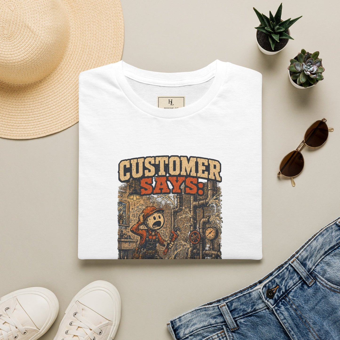 It’s Just a Small Leak Plumber Shirt product mockup, view 13 — House of Lushella