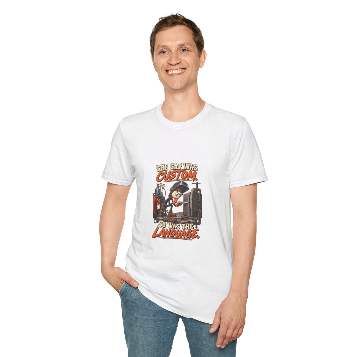 The Gap Was Custom, So Was the Language | Welder T-Shirt product mockup