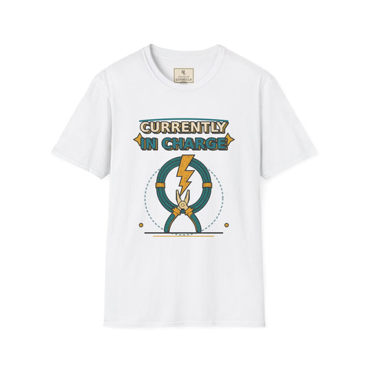 Currently in Charge Electrician Shirt product mockup, view 1