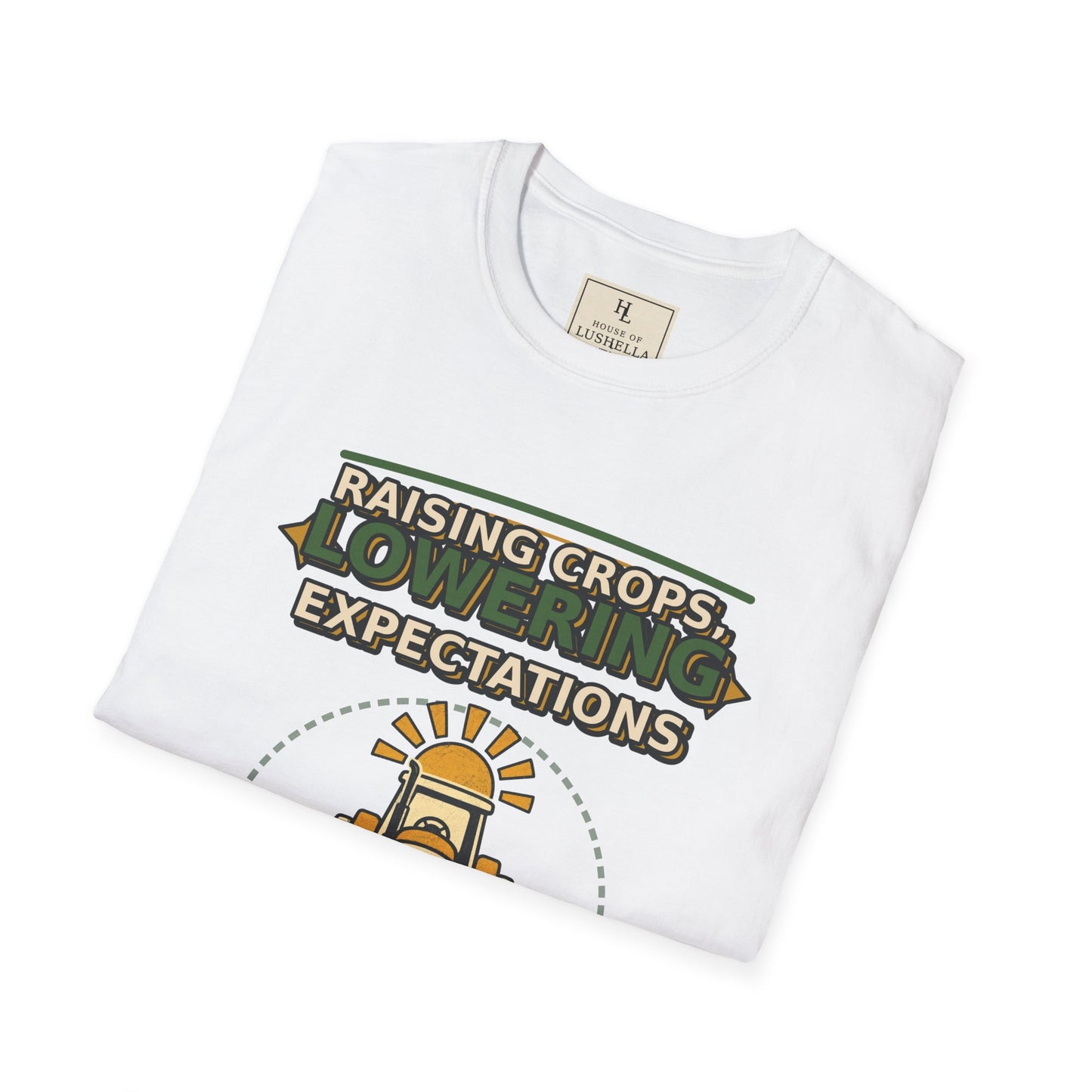 Raising Crops Lowering Expectations Farm Shirt product mockup, view 8