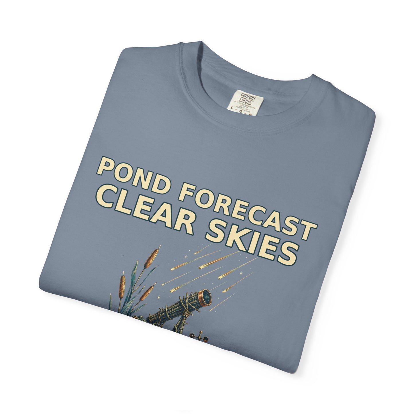 Pond Forecast Clear Skies Frog Shirt product mockup, view 15