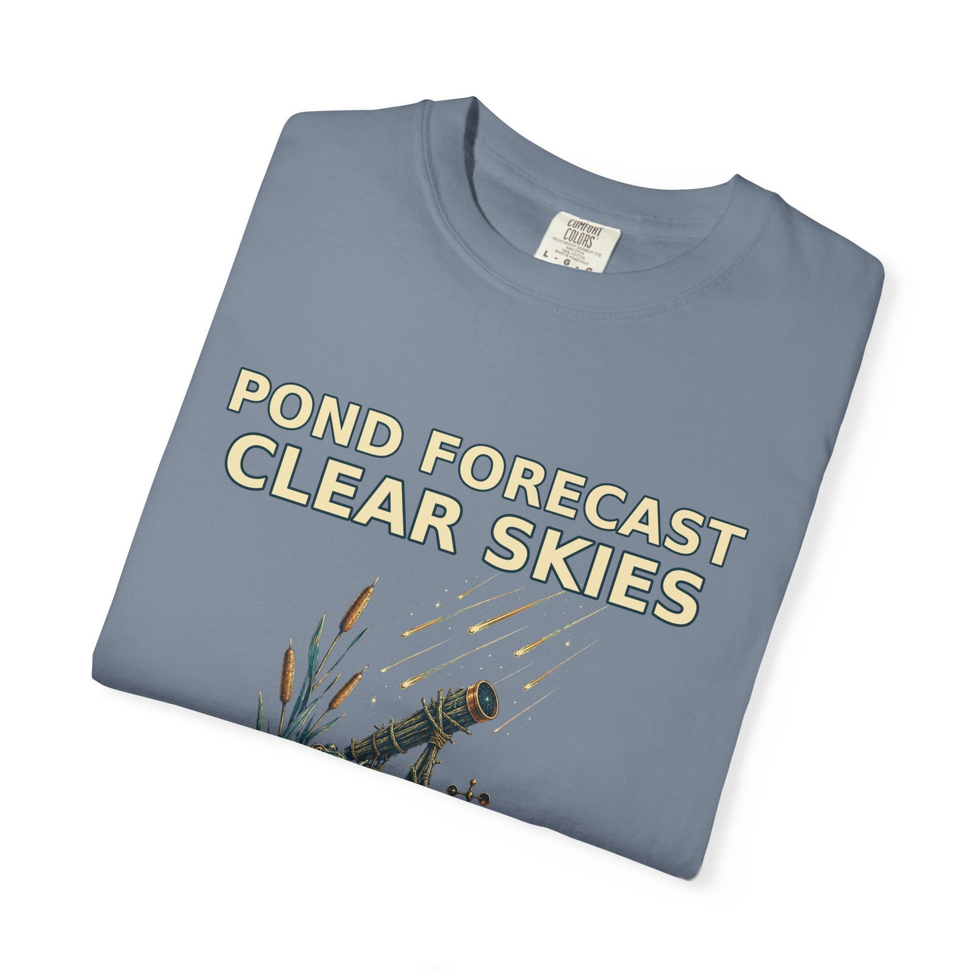 Pond Forecast Clear Skies Frog Shirt product mockup, view 15