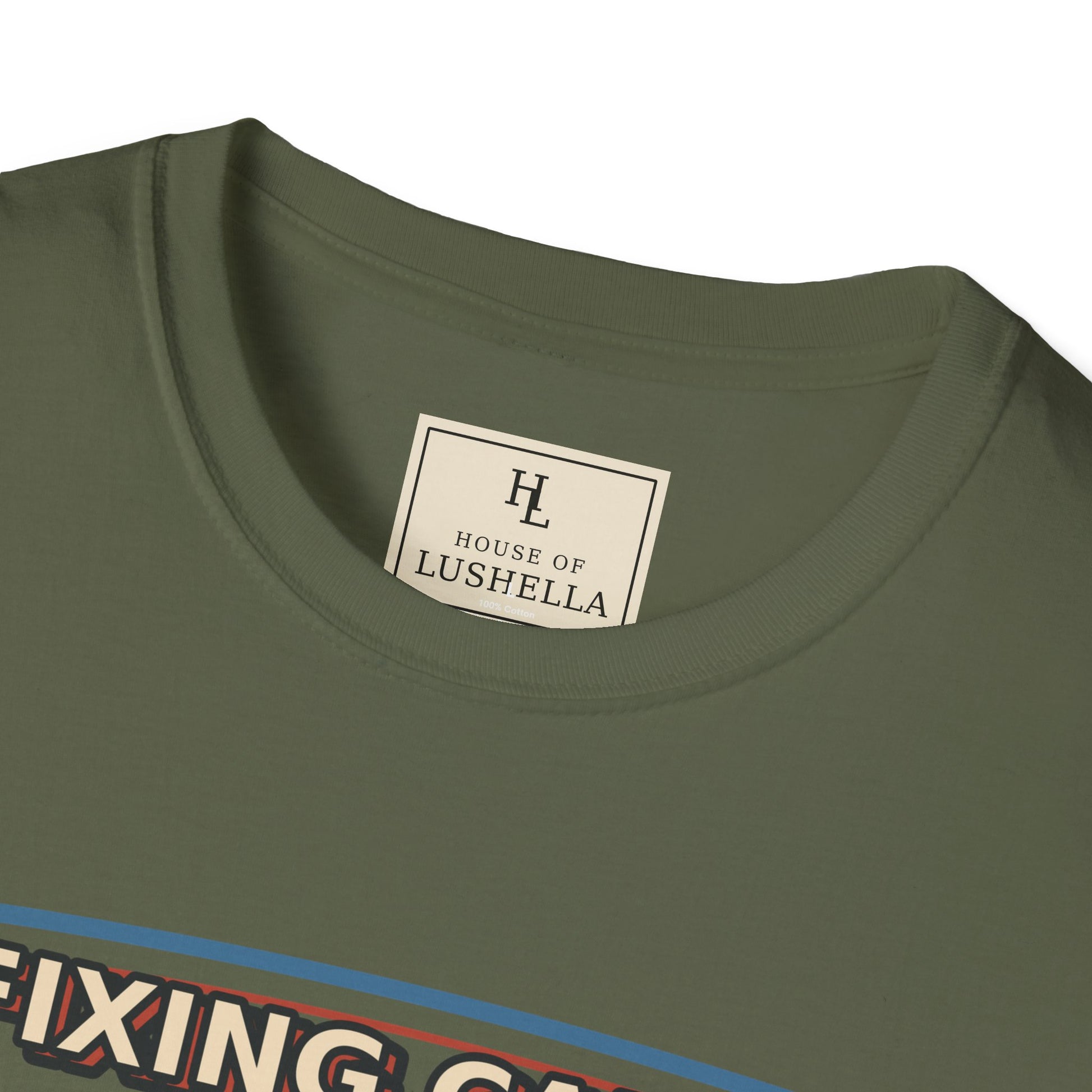 Fixing Cars Dodging Drama Mechanic Shirt product mockup, view 13