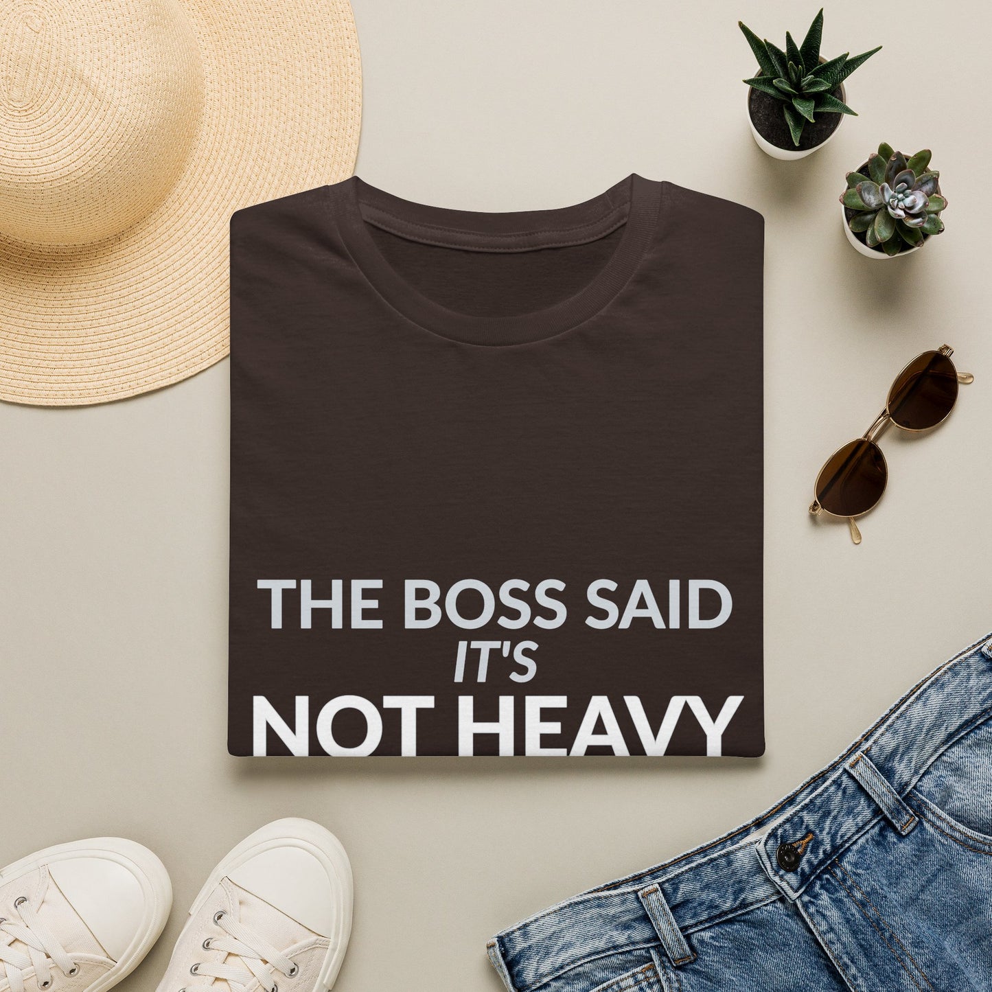 Not Heavy While Not Helping Funny Boss Shirt product mockup 15 — House of Lushella