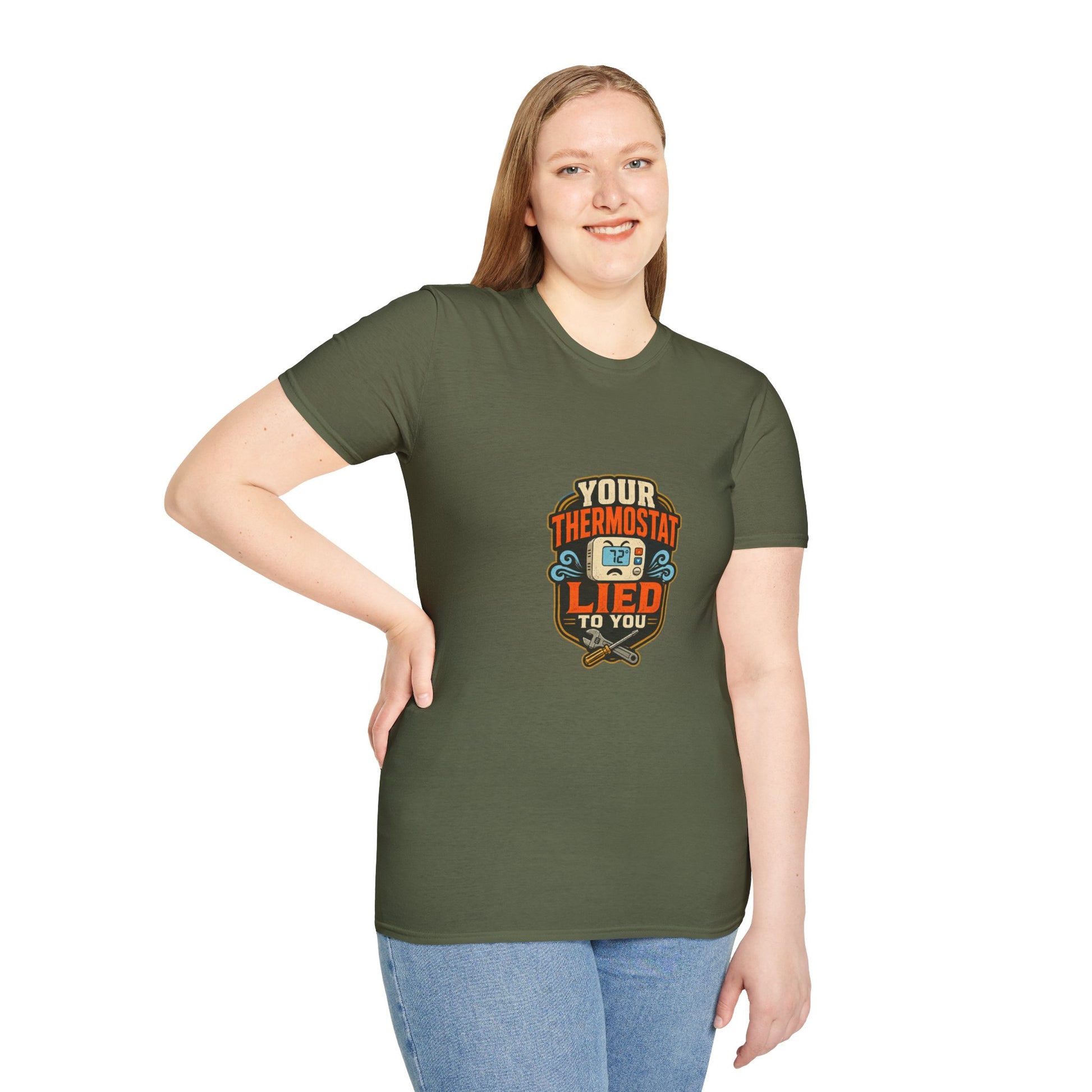 Your Thermostat Lied to You HVAC Shirt product mockup 12 — House of Lushella