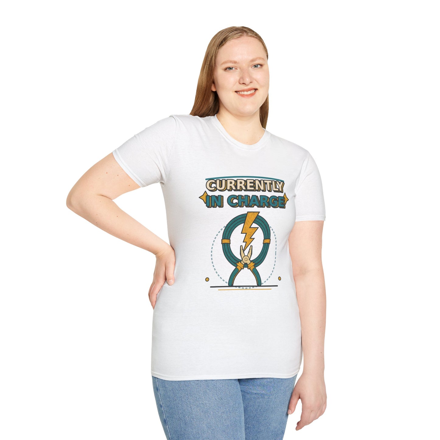 Currently in Charge Electrician Shirt product mockup, view 8