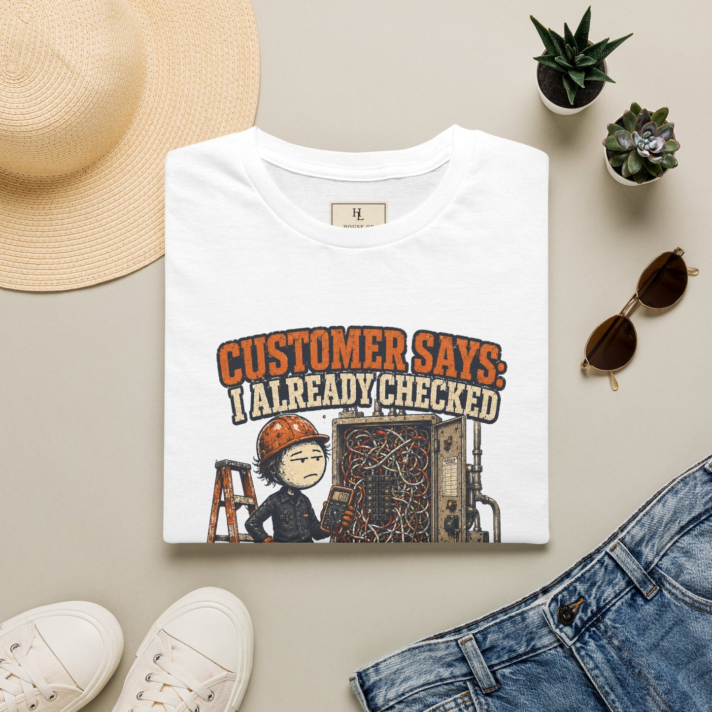 Customer Checked the Breaker Electrician Shirt product mockup, view 13 — House of Lushella