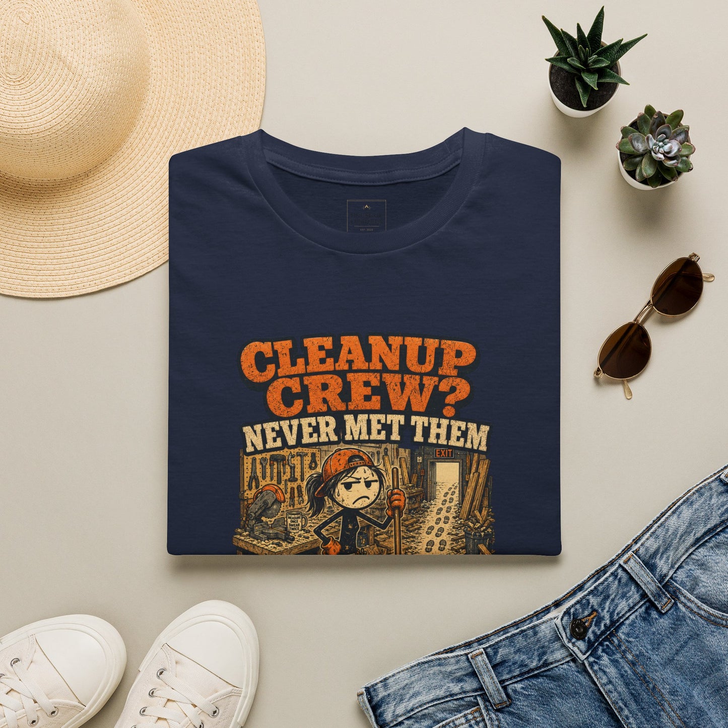 Cleanup Crew Never Met Them Work Humor Shirt product mockup 7 — House of Lushella