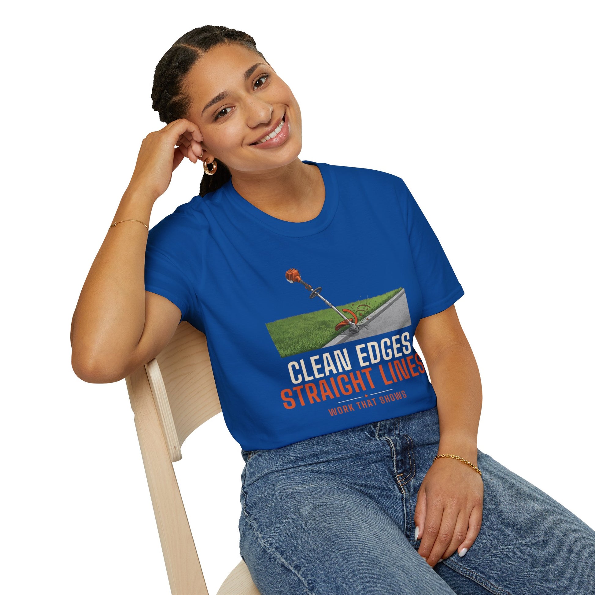Clean Edges Straight Lines Lawn Care Shirt product mockup, view 20