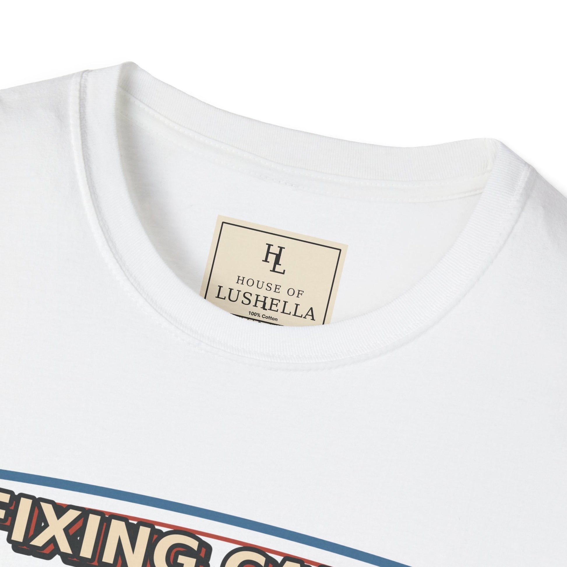 Fixing Cars Dodging Drama Mechanic Shirt product mockup, view 5