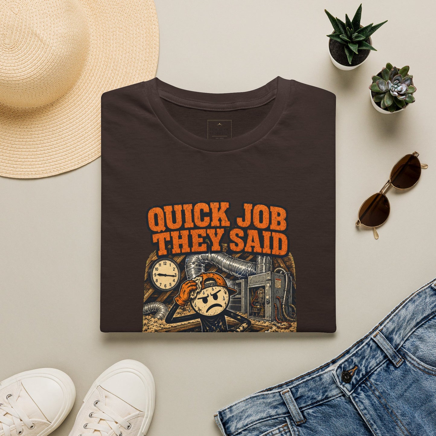 Quick Job They Said Three Hours Later Mechanic Shirt product mockup 3 — House of Lushella