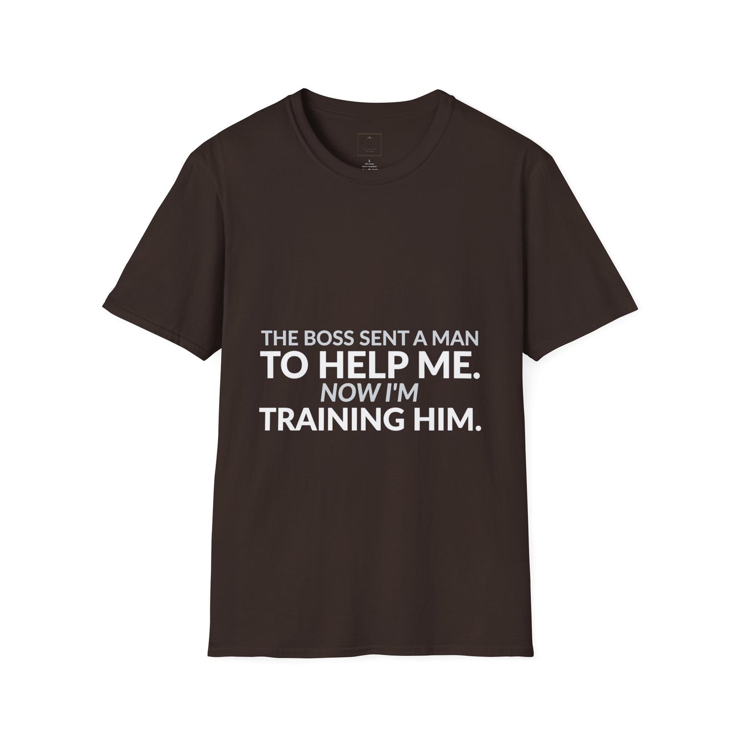 Boss Sent Help Now I Am Training Him Shirt product mockup 4 — House of Lushella
