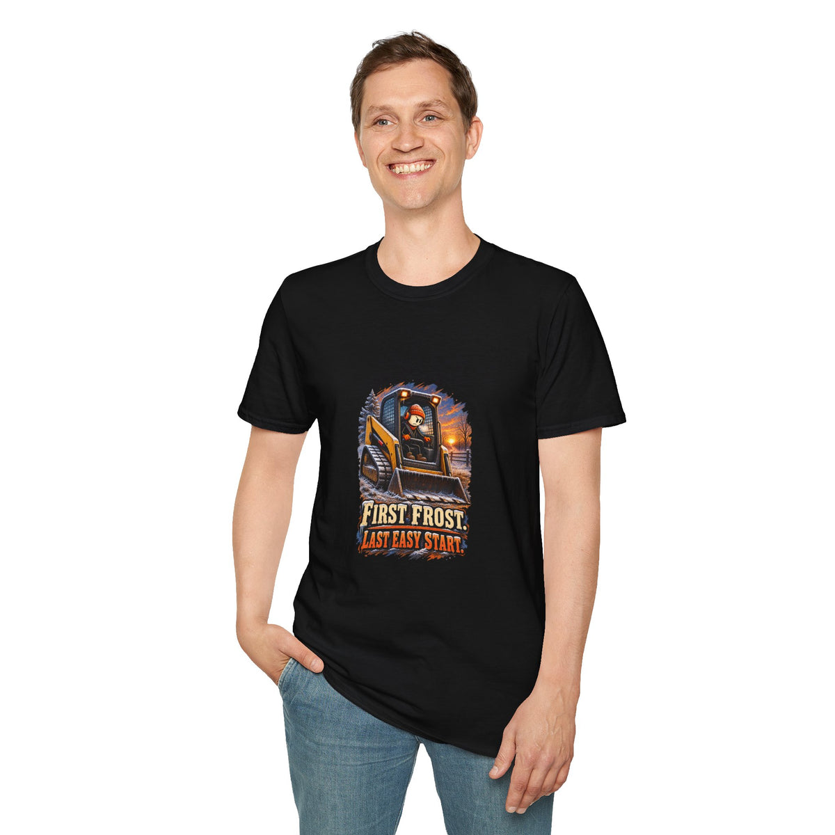 First Frost, Last Easy Start | Equipment Operator T-Shirt product mockup