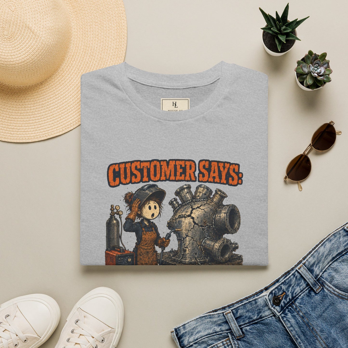 It Just Needs a Quick Tack Welder Shirt product mockup, view 13 — House of Lushella