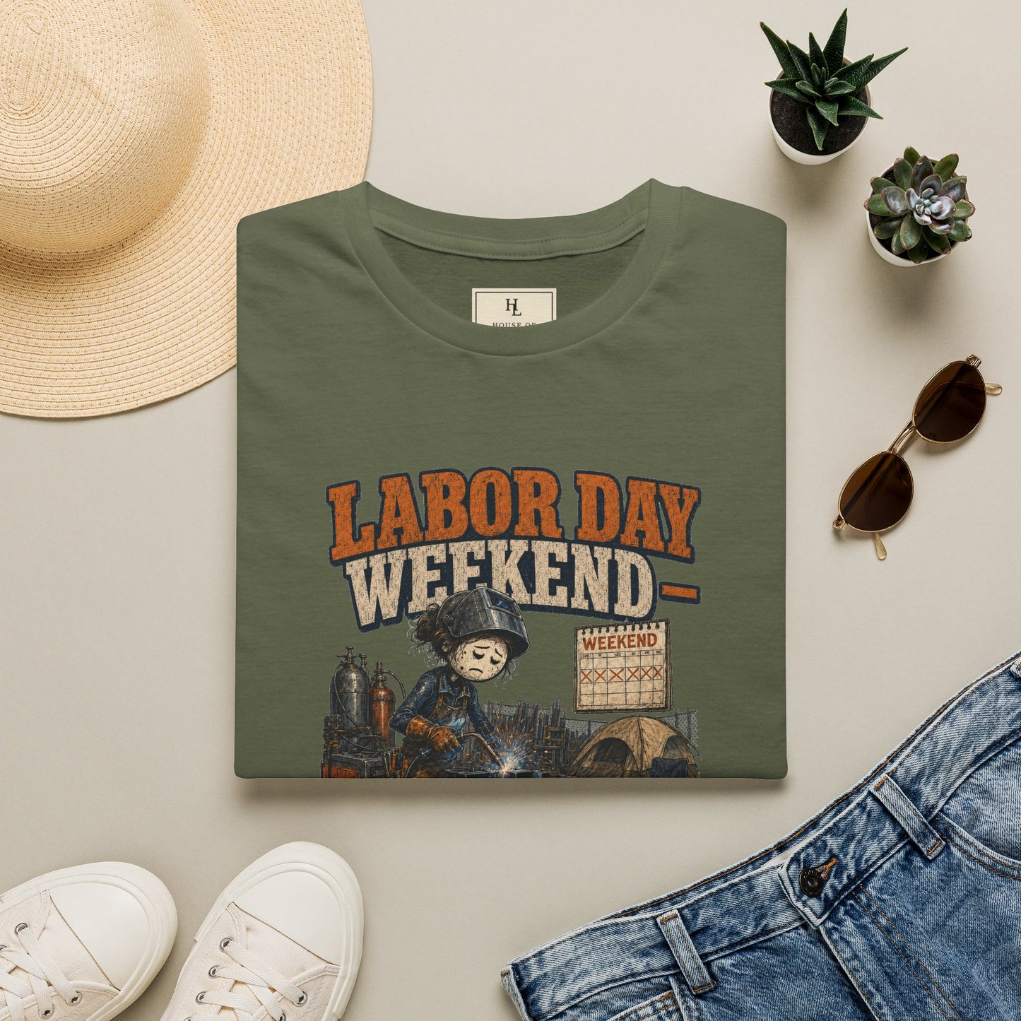 Labor Day Weekend — I’ll Be at Work If You Need Me. | Welder T-Shirt