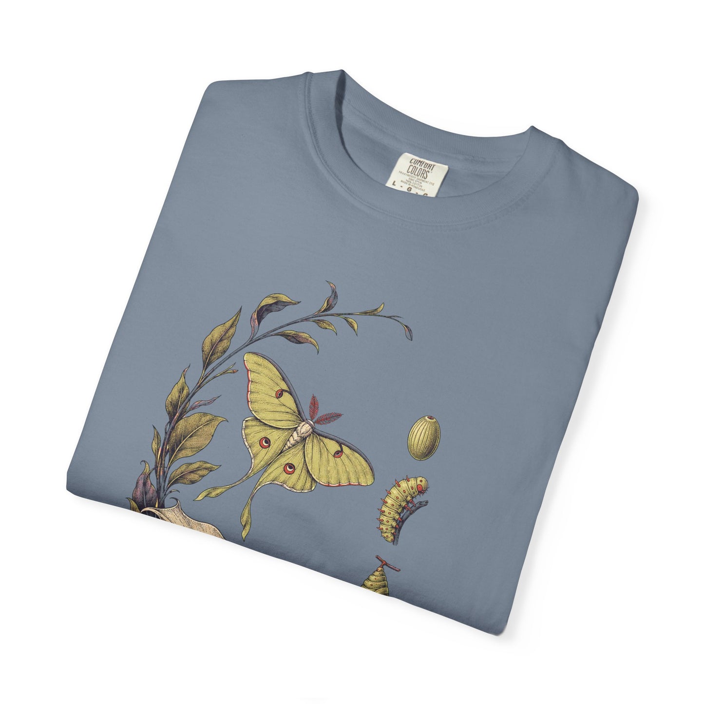 Night Pollinator Botanical Moth Shirt product mockup, view 9