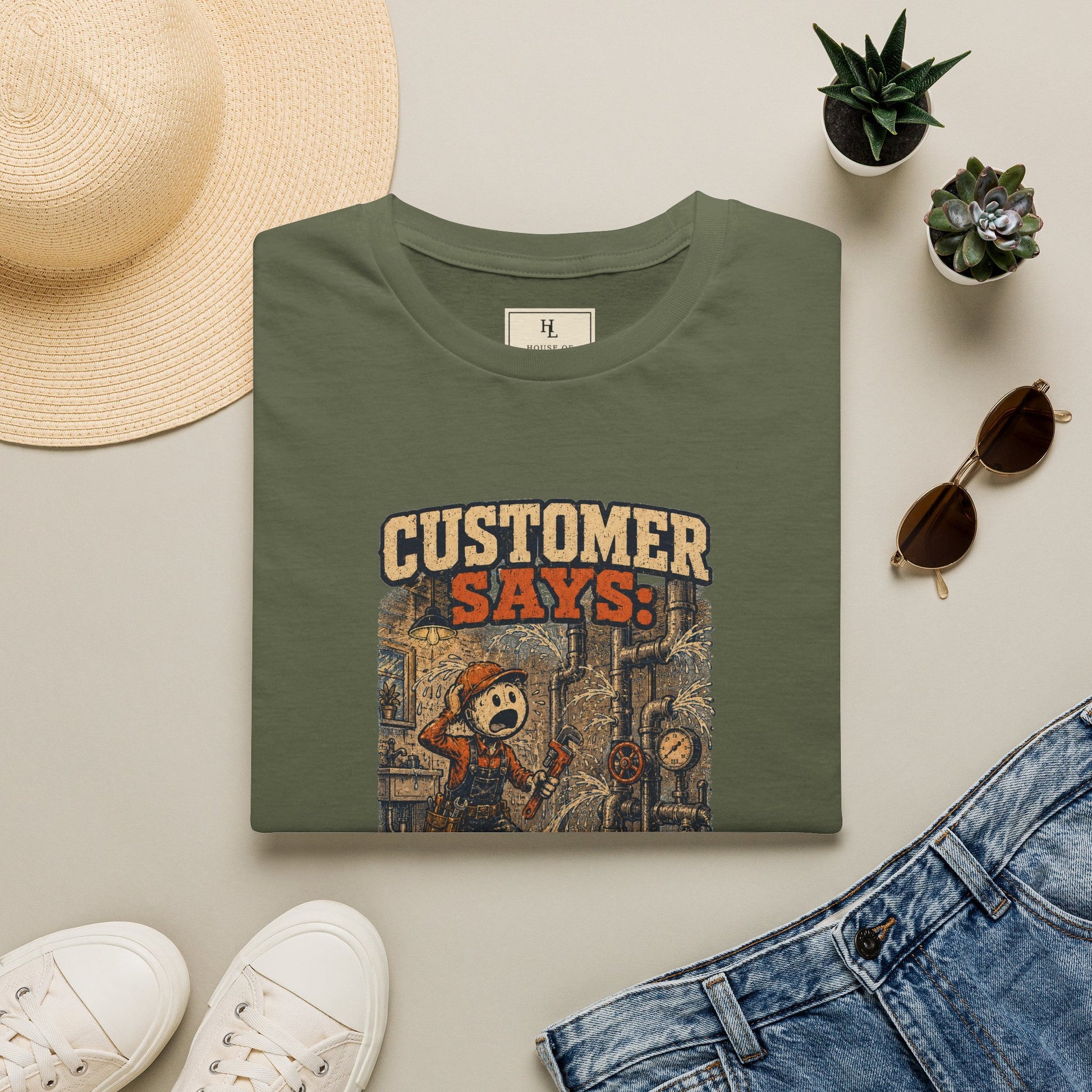 It’s Just a Small Leak Plumber Shirt product mockup, view 11 — House of Lushella