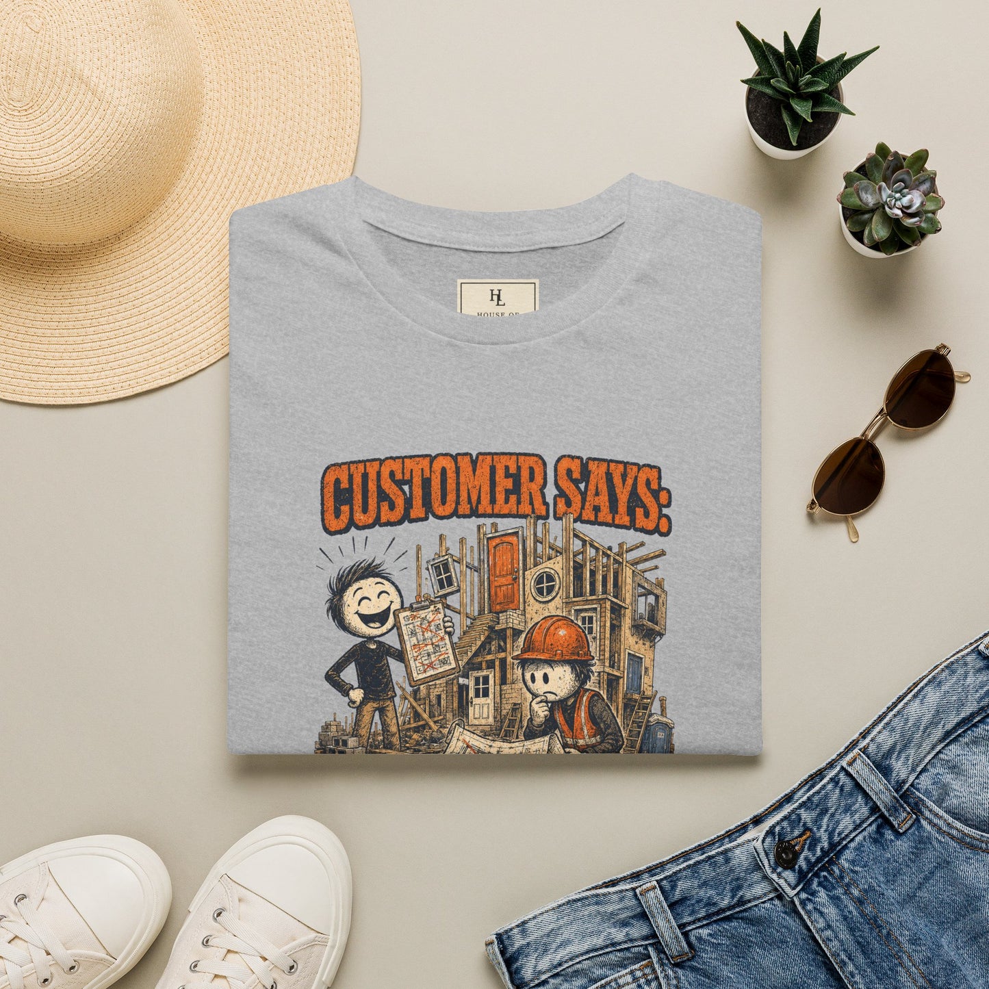 Customer Made a Few Changes Construction Shirt product mockup, view 17 — House of Lushella