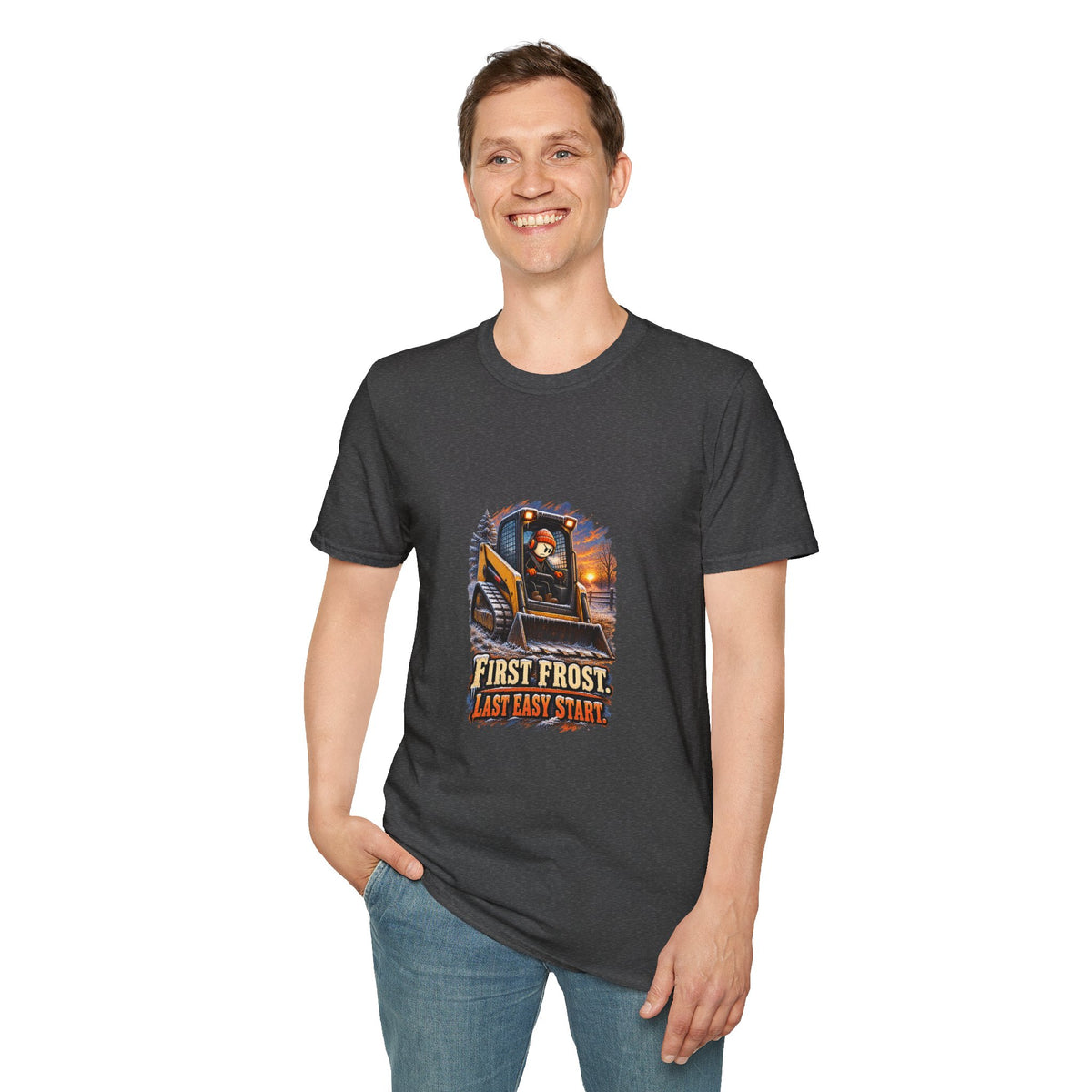 First Frost, Last Easy Start | Equipment Operator T-Shirt product mockup