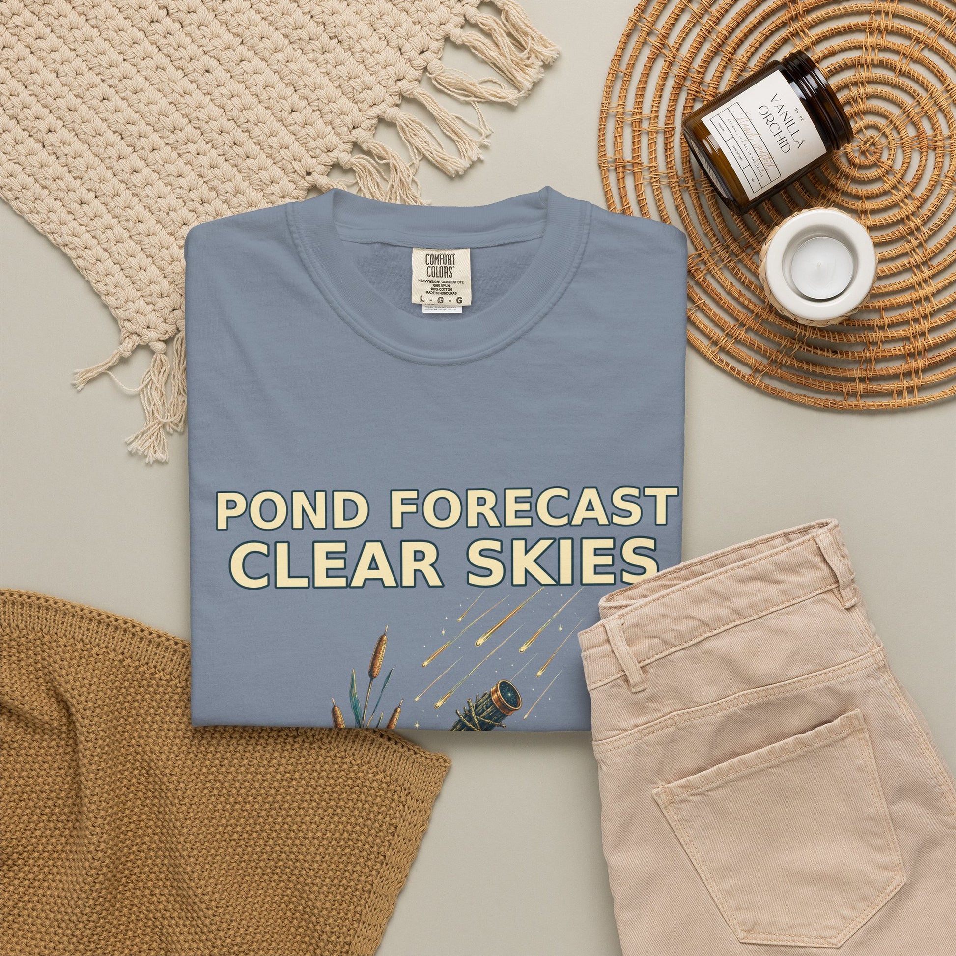 Pond Forecast Clear Skies Frog Shirt product mockup, view 19