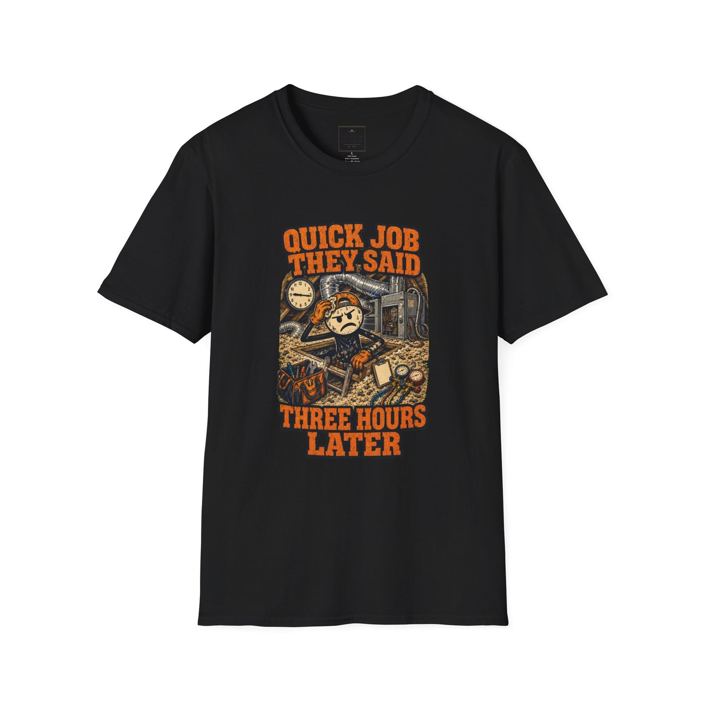 Quick Job They Said Three Hours Later Mechanic Shirt on a black T-shirt — House of Lushella