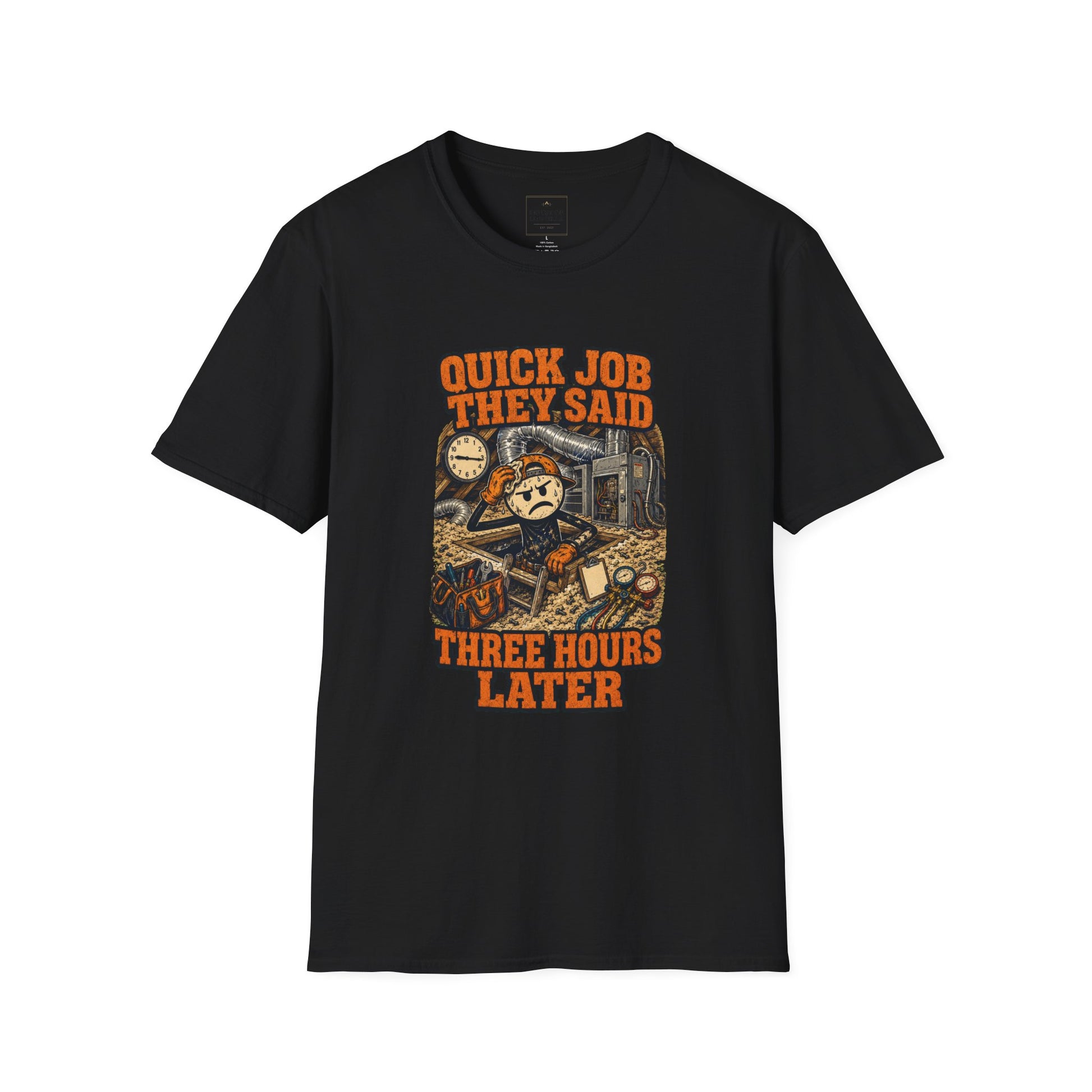Quick Job They Said Three Hours Later Mechanic Shirt on a black T-shirt — House of Lushella