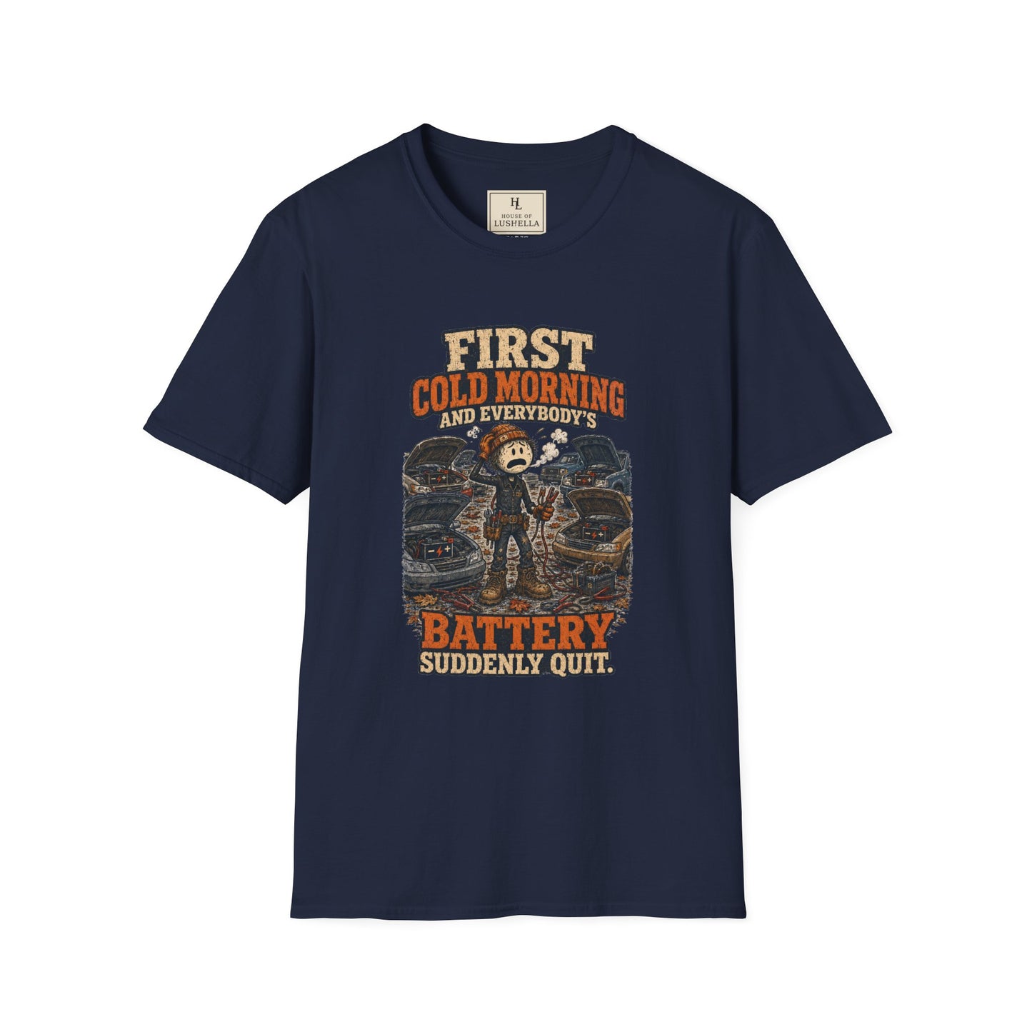 First Cold Morning and Everybody’s Battery Suddenly Quit. | Mechanic T-Shirt
