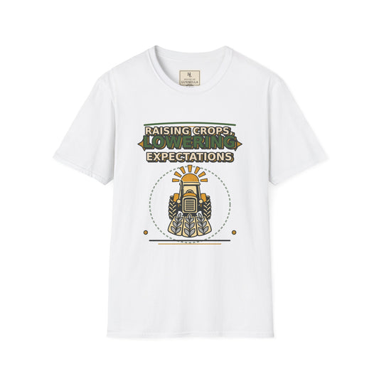 Raising Crops Lowering Expectations Farm Shirt product mockup, view 1
