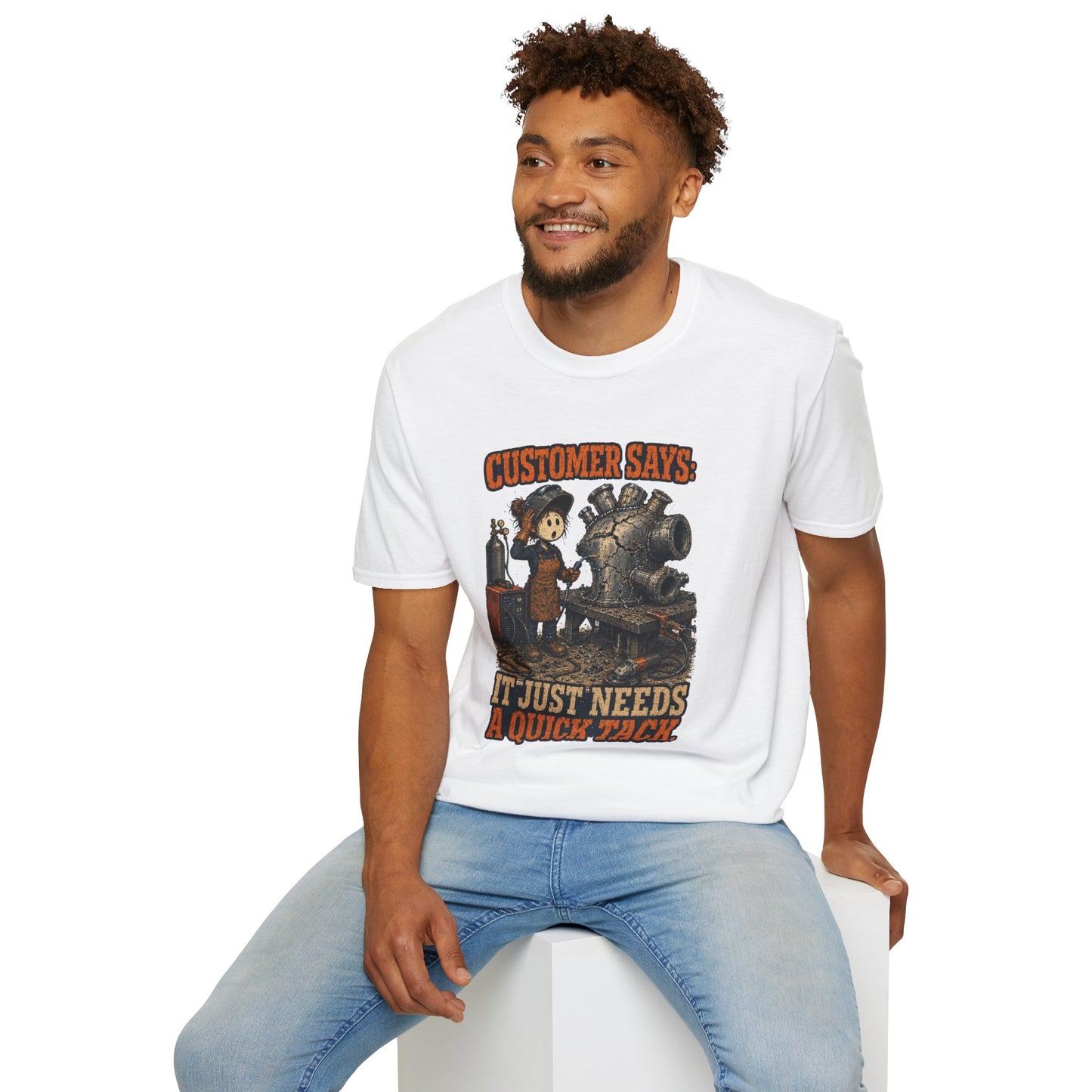 It Just Needs a Quick Tack Welder Shirt product mockup, view 11 — House of Lushella