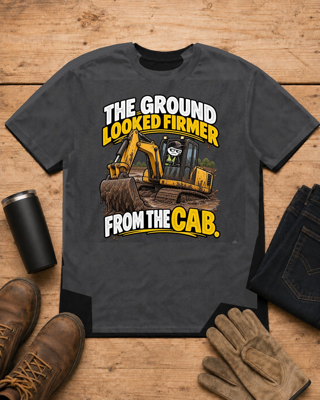 The Ground Looked Firmer From the Cab | Heavy Equipment T-Shirt