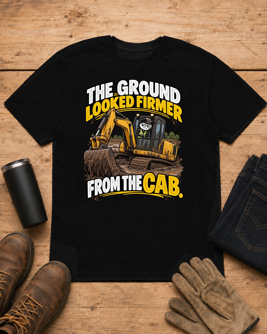 The Ground Looked Firmer From the Cab | Heavy Equipment T-Shirt
