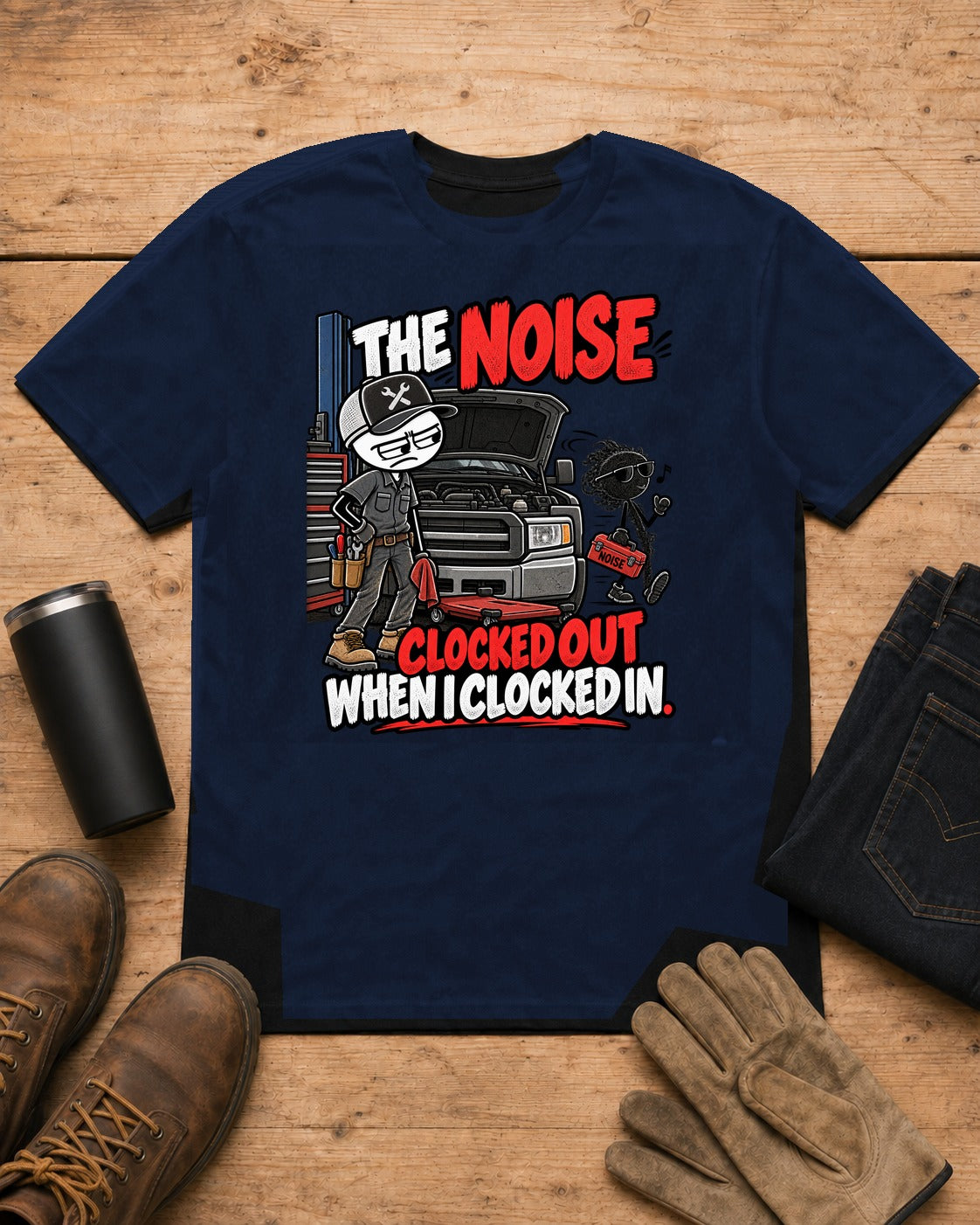 The Noise Clocked Out | Mechanic T-Shirt