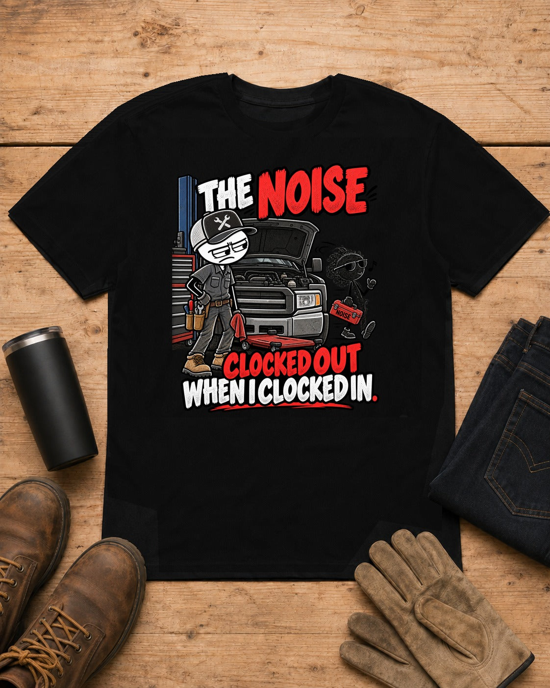 The Noise Clocked Out | Mechanic T-Shirt