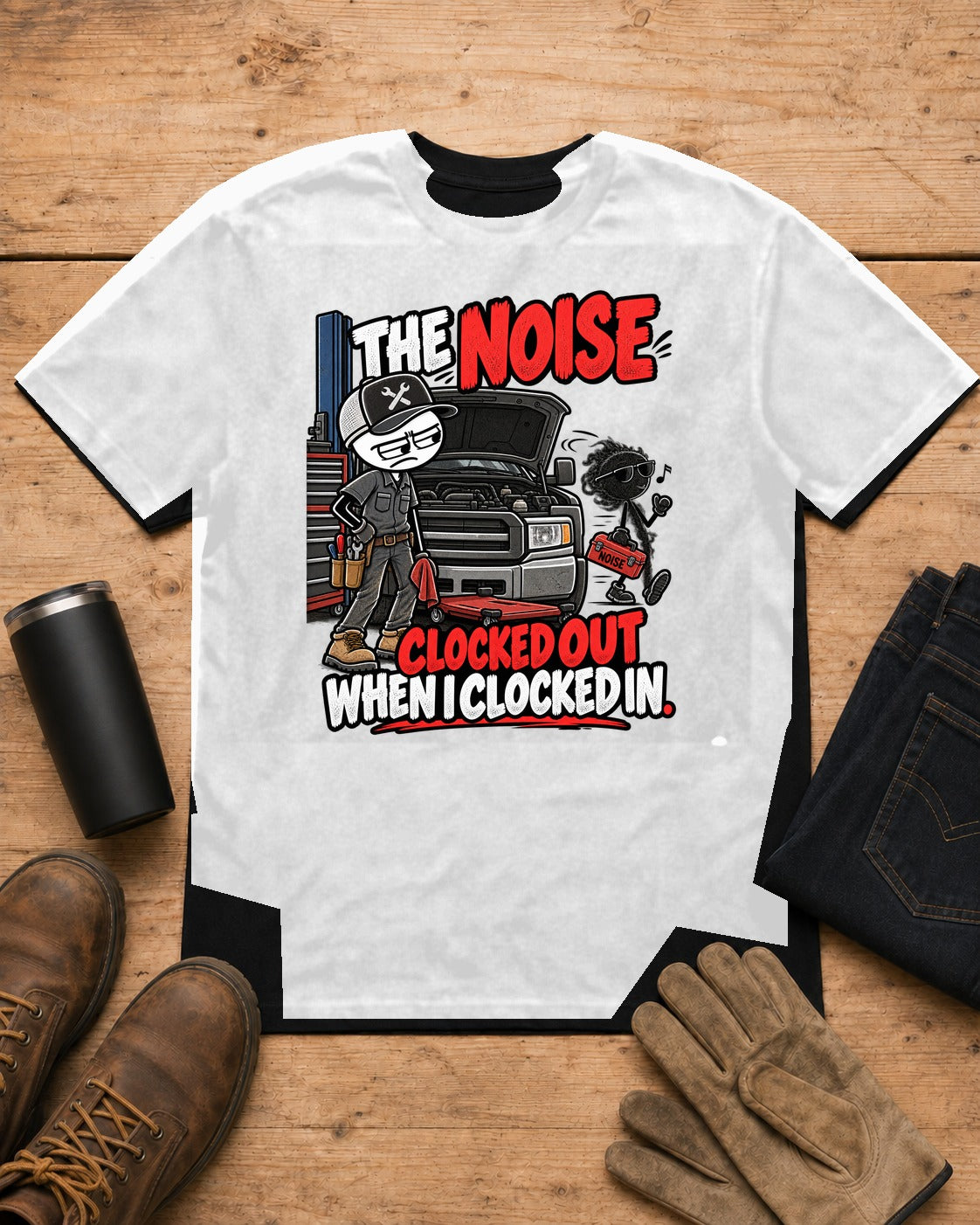 The Noise Clocked Out | Mechanic T-Shirt