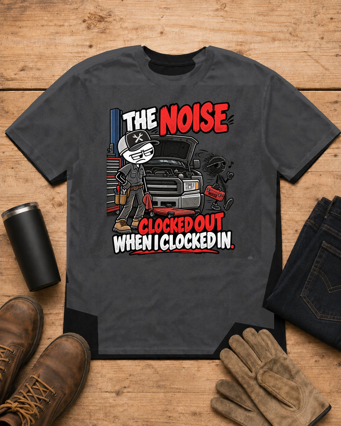 The Noise Clocked Out | Mechanic T-Shirt