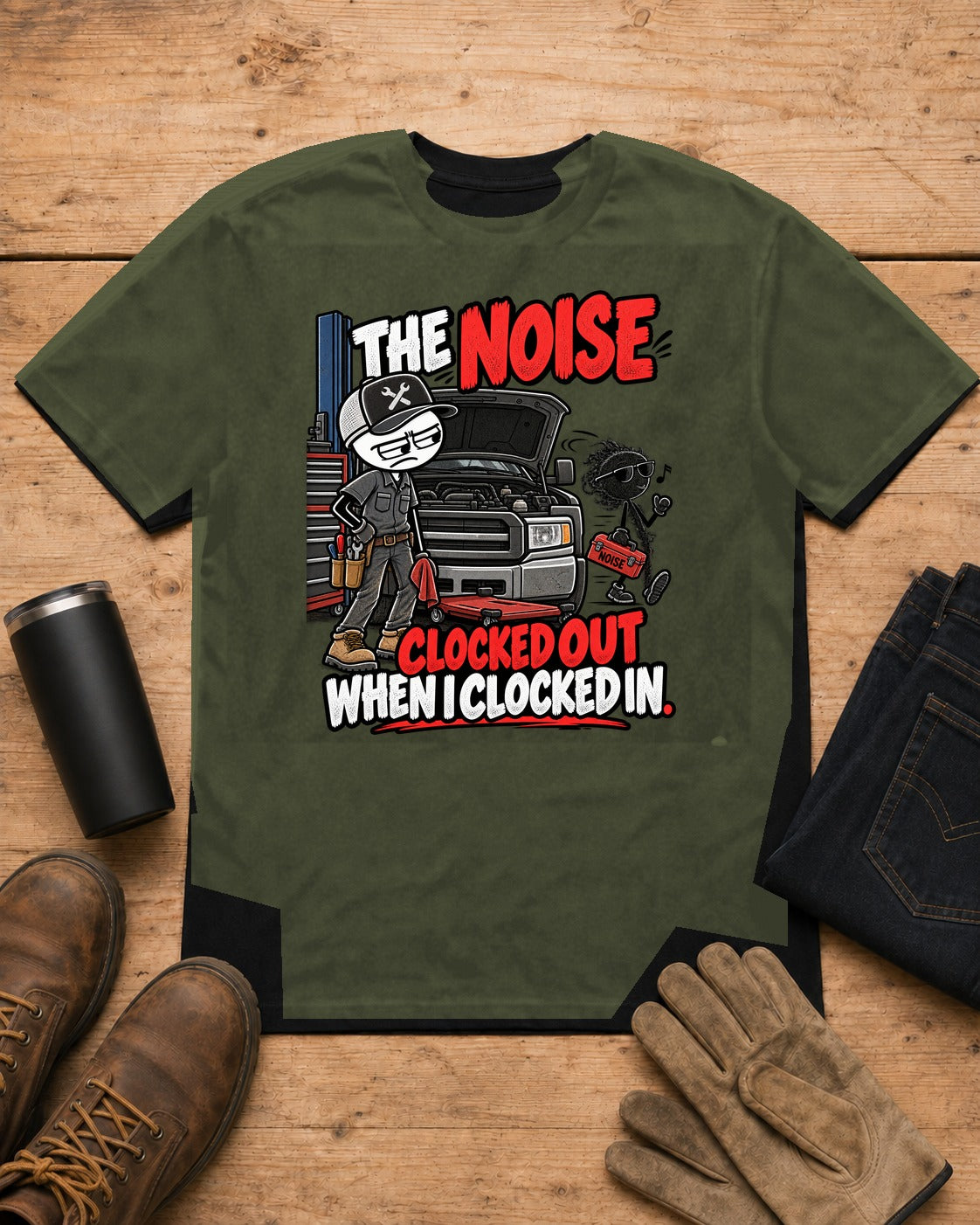 The Noise Clocked Out | Mechanic T-Shirt
