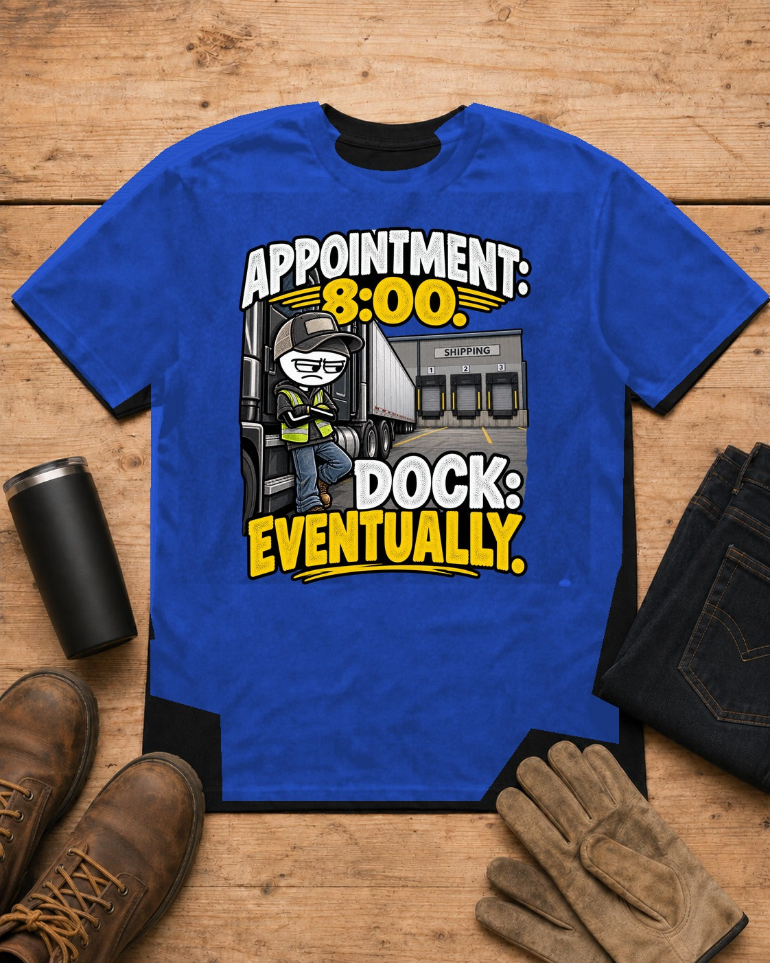 Appointment at 8, Dock Eventually | Truck Driver T-Shirt
