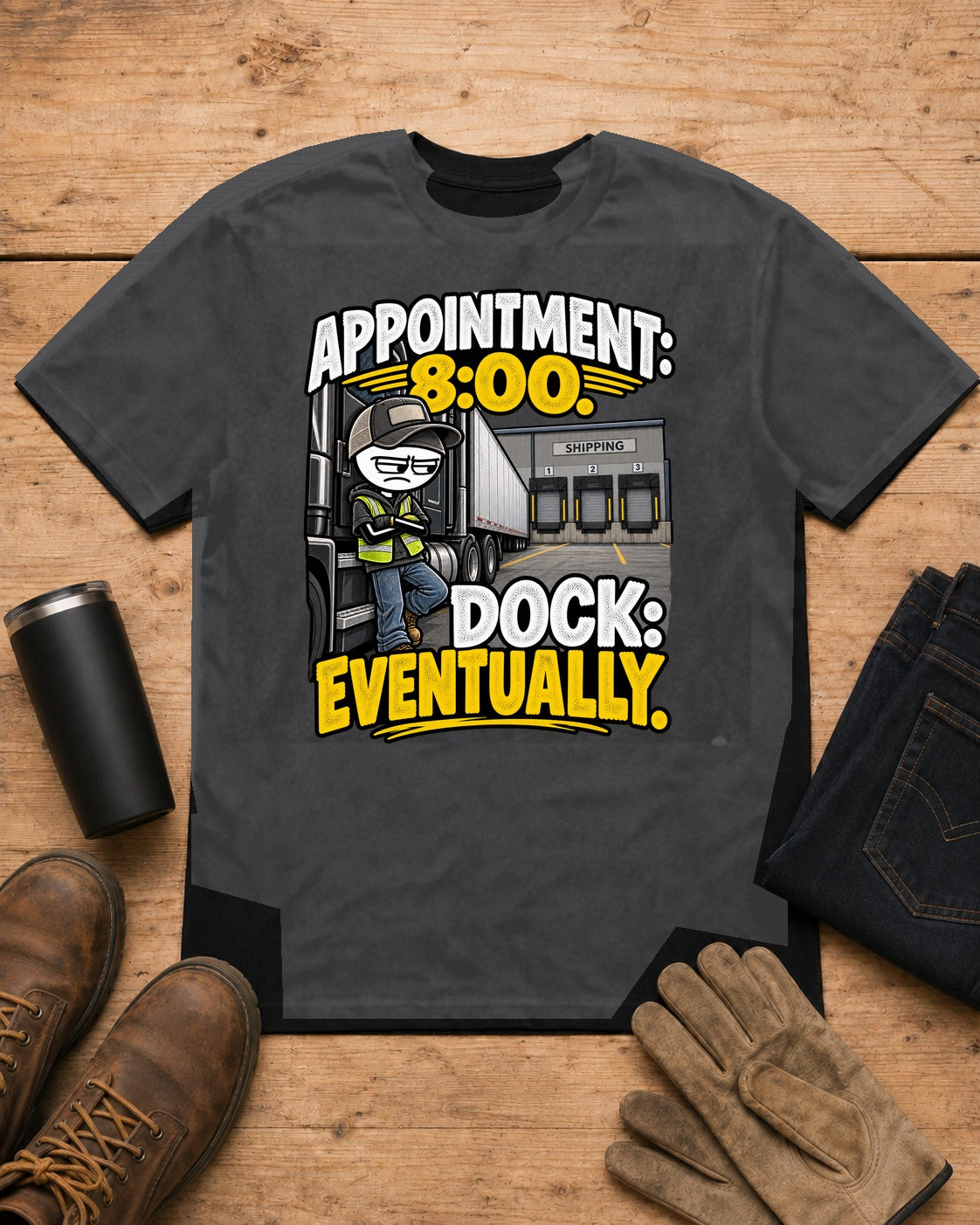 Appointment at 8, Dock Eventually | Truck Driver T-Shirt