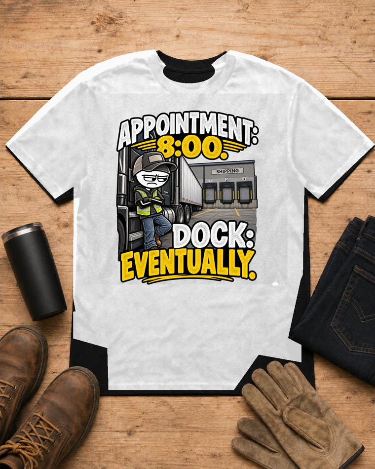 Appointment at 8, Dock Eventually | Truck Driver T-Shirt