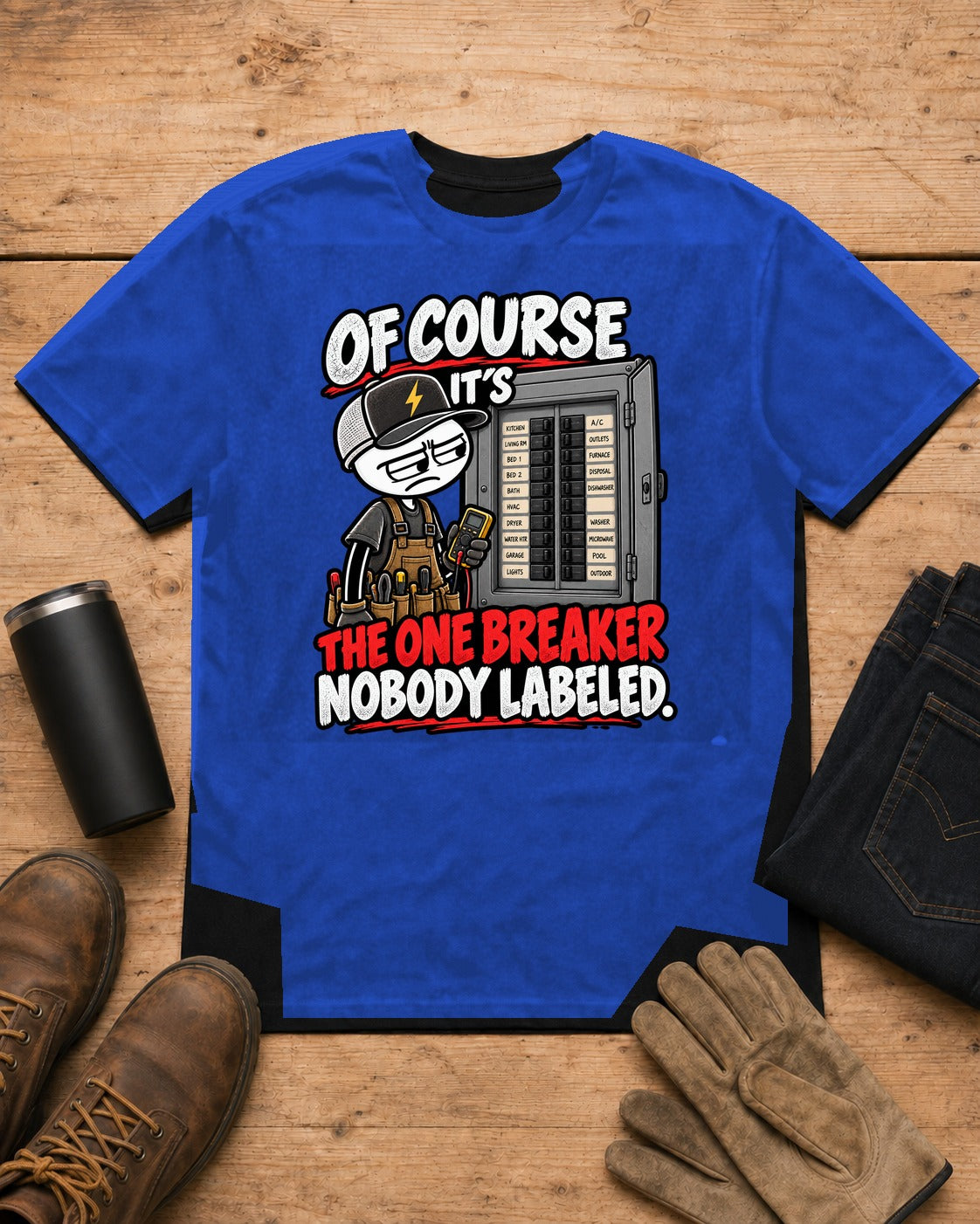 The One Breaker Nobody Labeled | Electrician T-Shirt