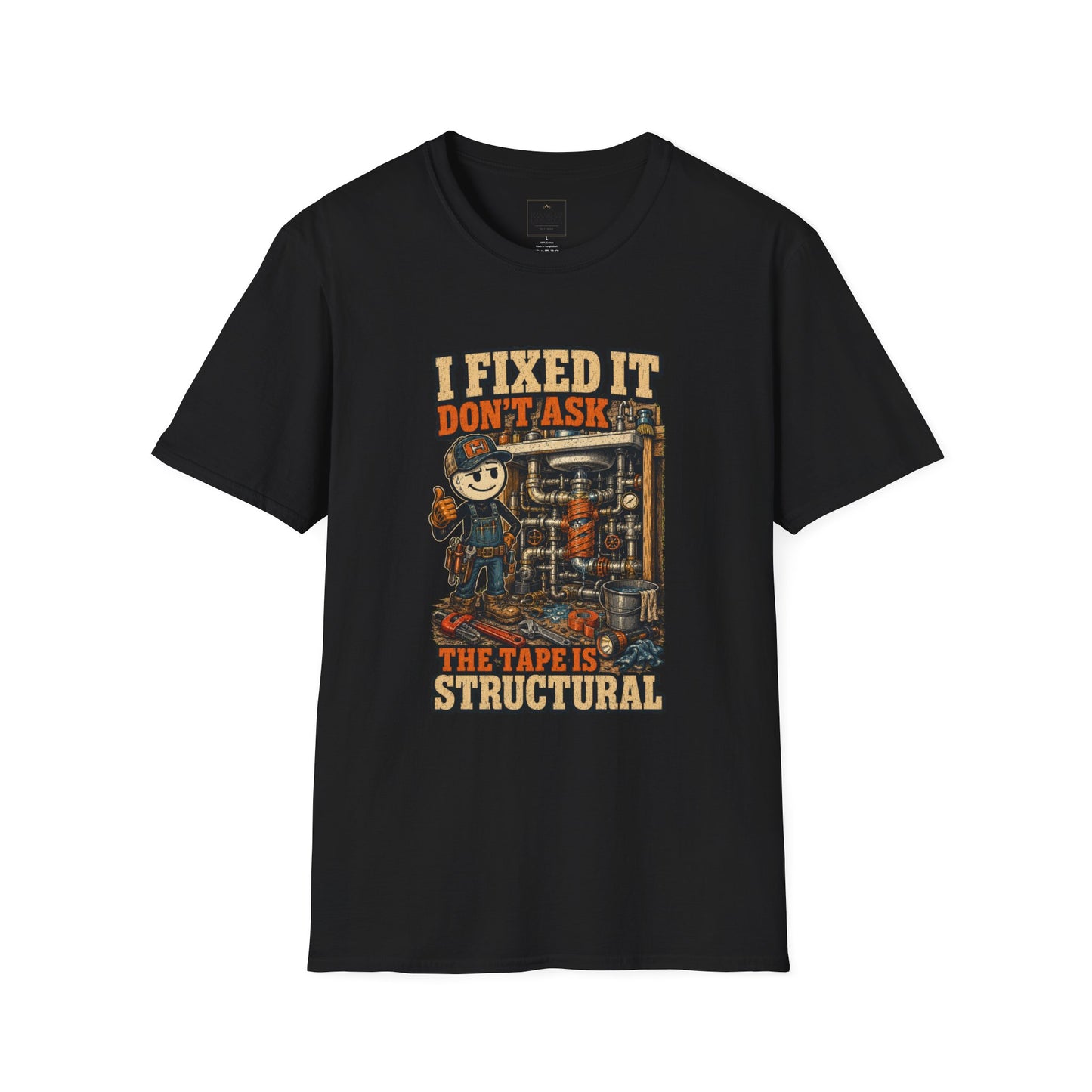 I Fixed It Don’t Ask Mechanic Shirt on a black T-shirt — House of Lushella